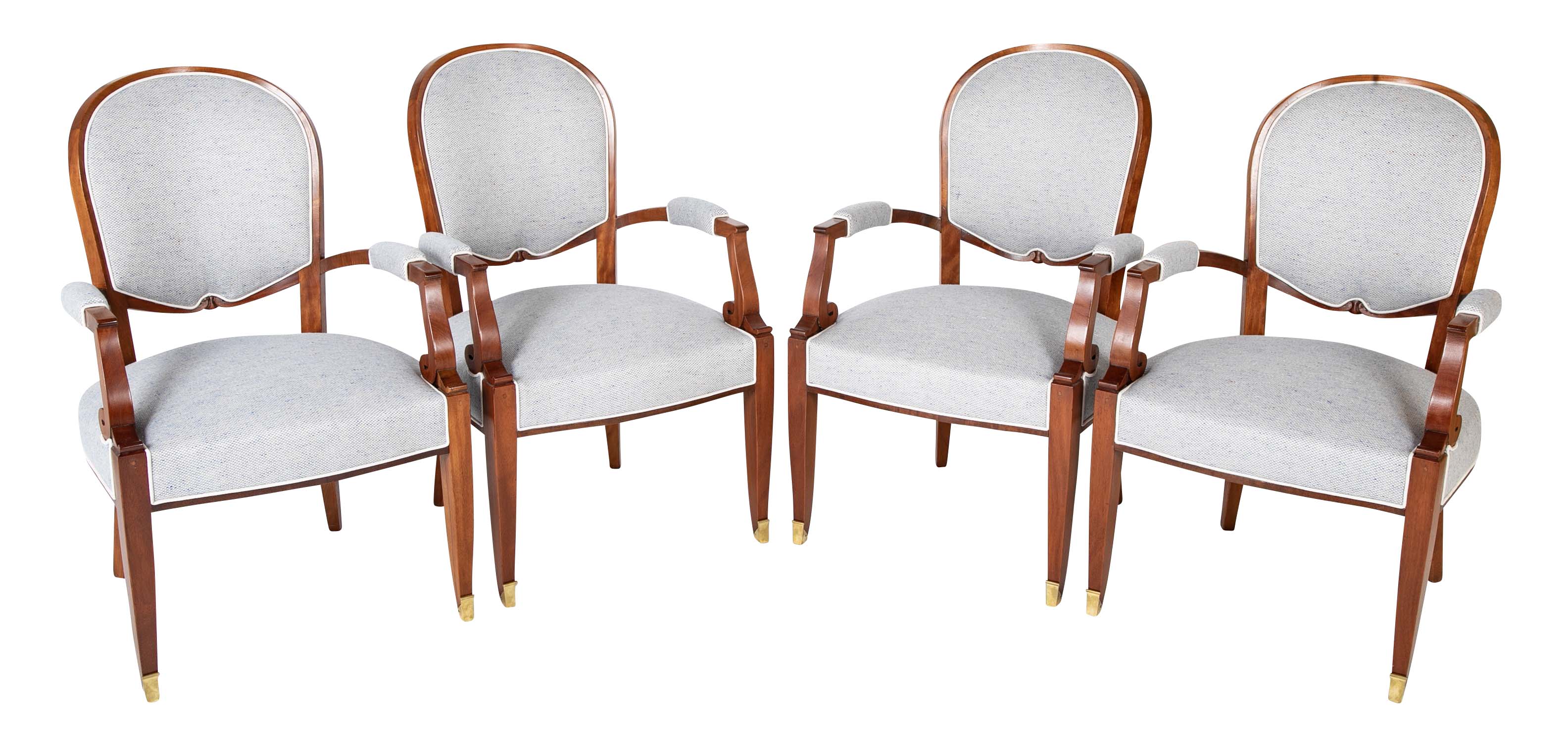 Set of 4 Bridge Chairs by Jules Leleu