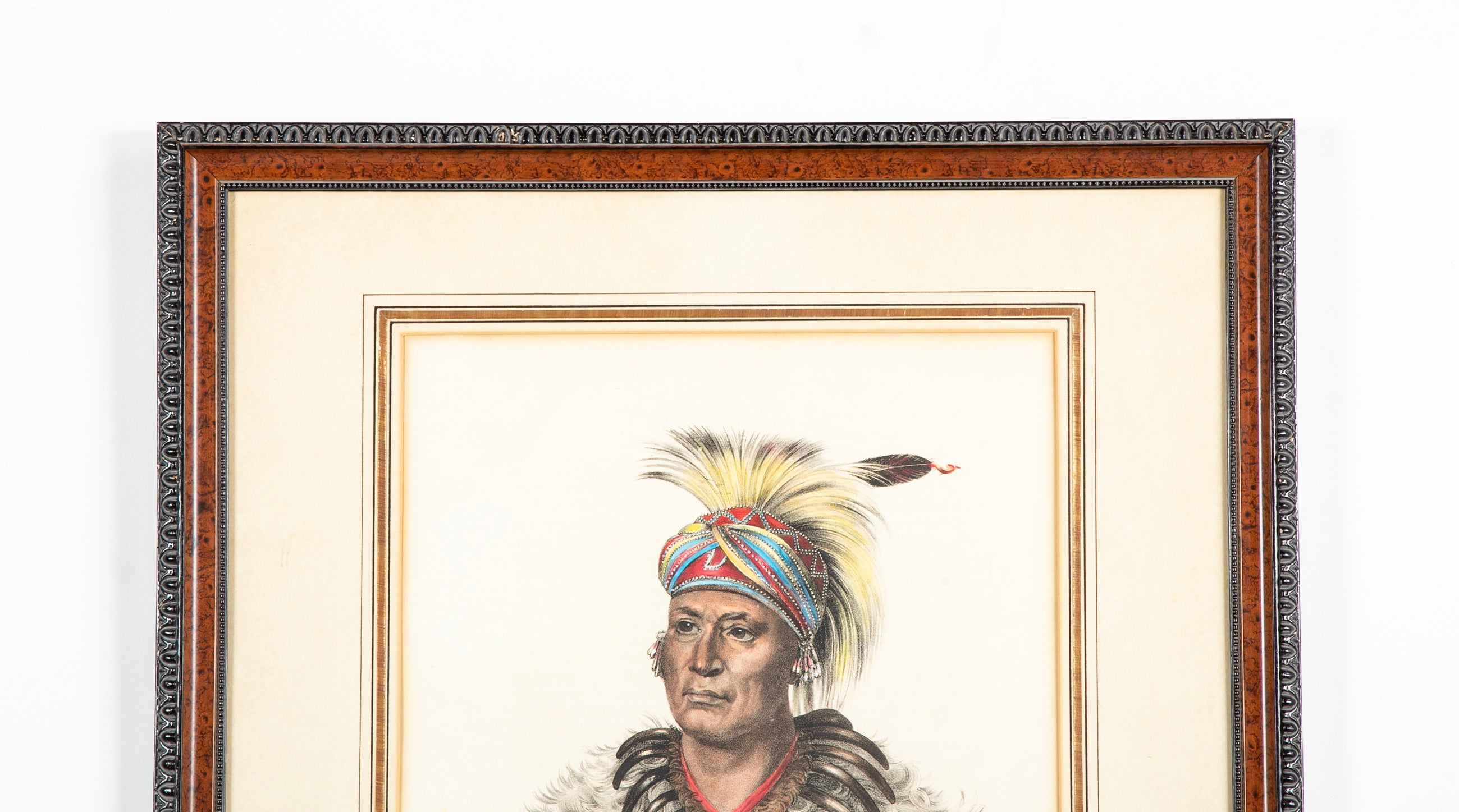 Hand-Colored Lithograph from “The History of the American Tribes of North America,” McKenney & Hall