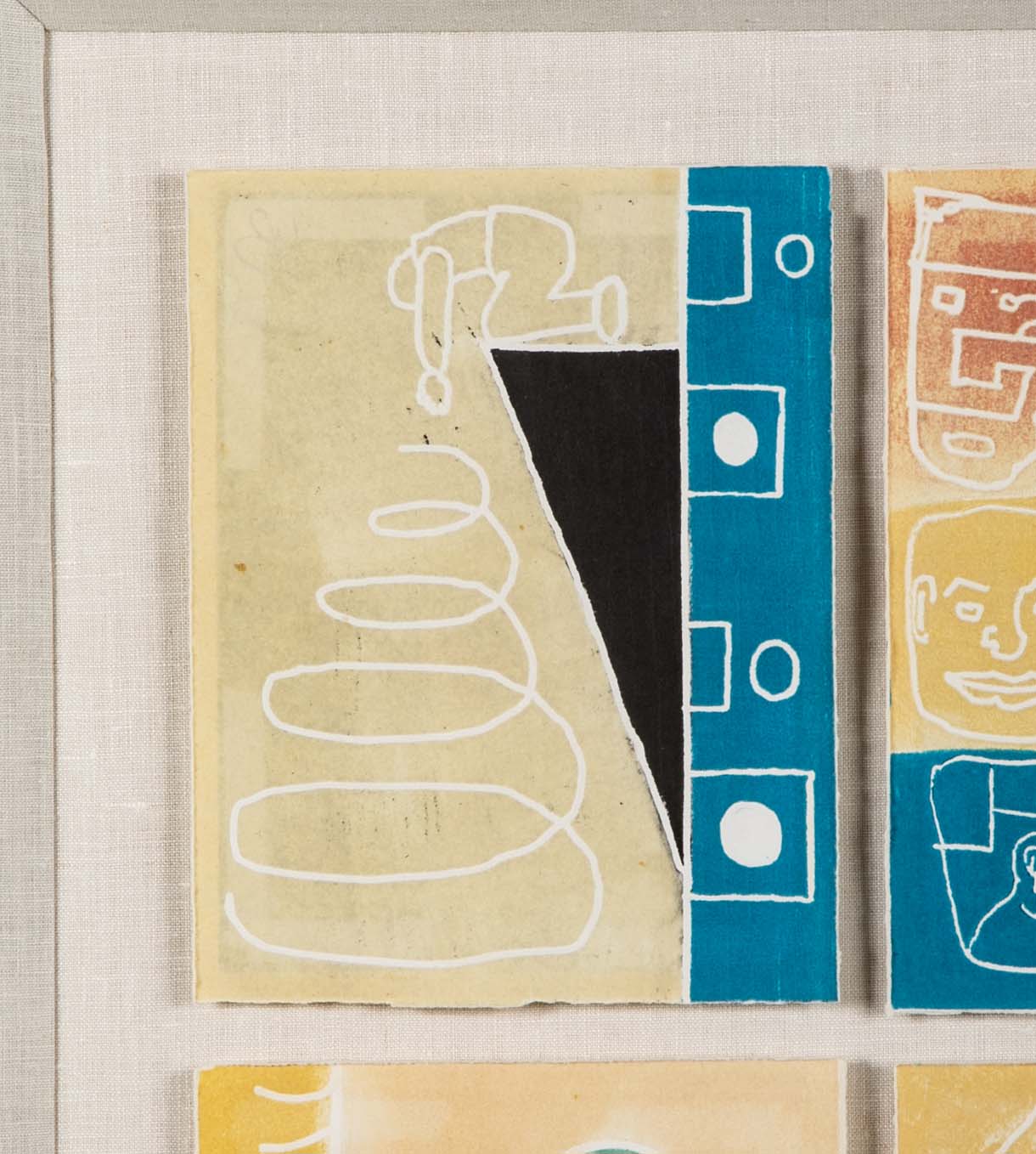 "Scratch Music" Set of 9 Woodcuts in Colors by Robin Winters