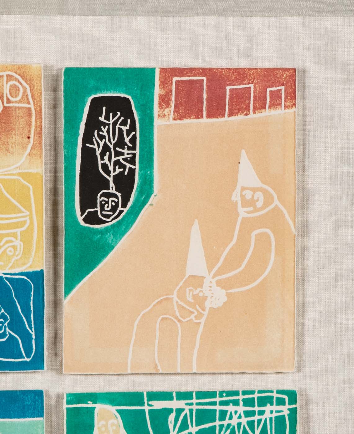 "Scratch Music" Set of 9 Woodcuts in Colors by Robin Winters