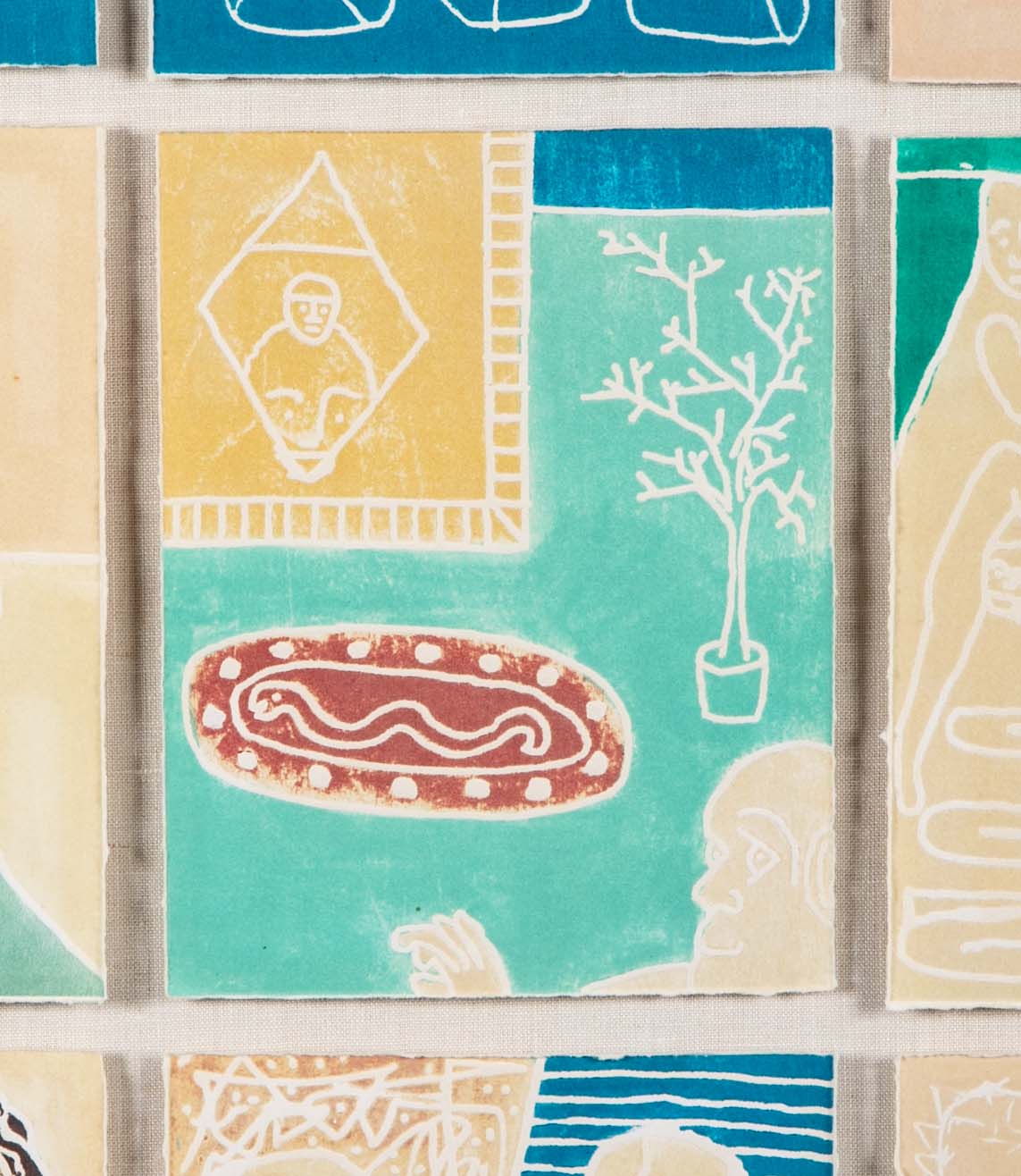 "Scratch Music" Set of 9 Woodcuts in Colors by Robin Winters