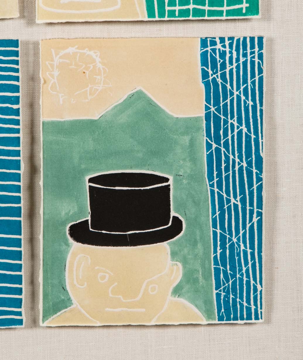 "Scratch Music" Set of 9 Woodcuts in Colors by Robin Winters