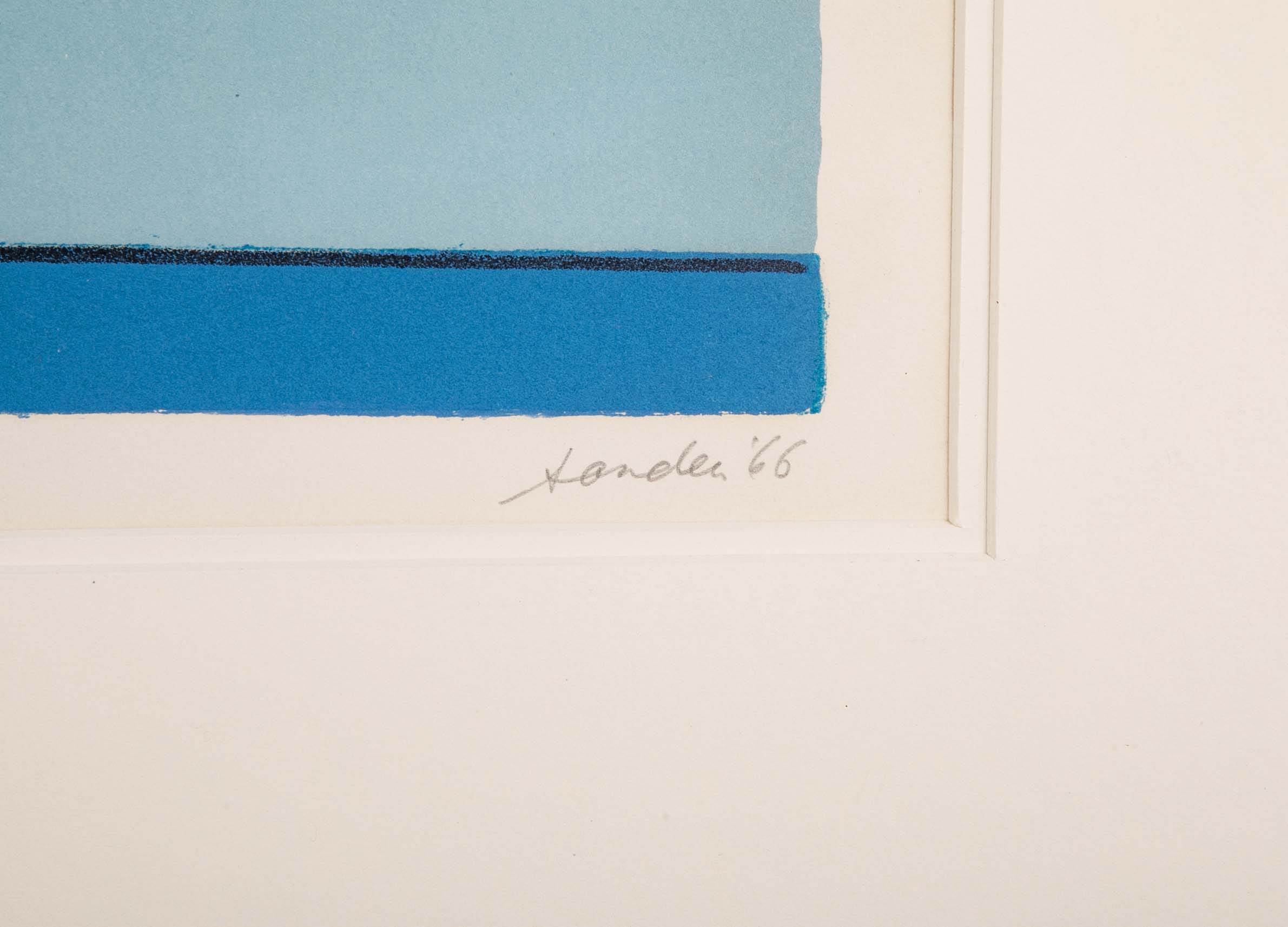 "Three Blues" Lithograph in Colors by Ludwig Sander