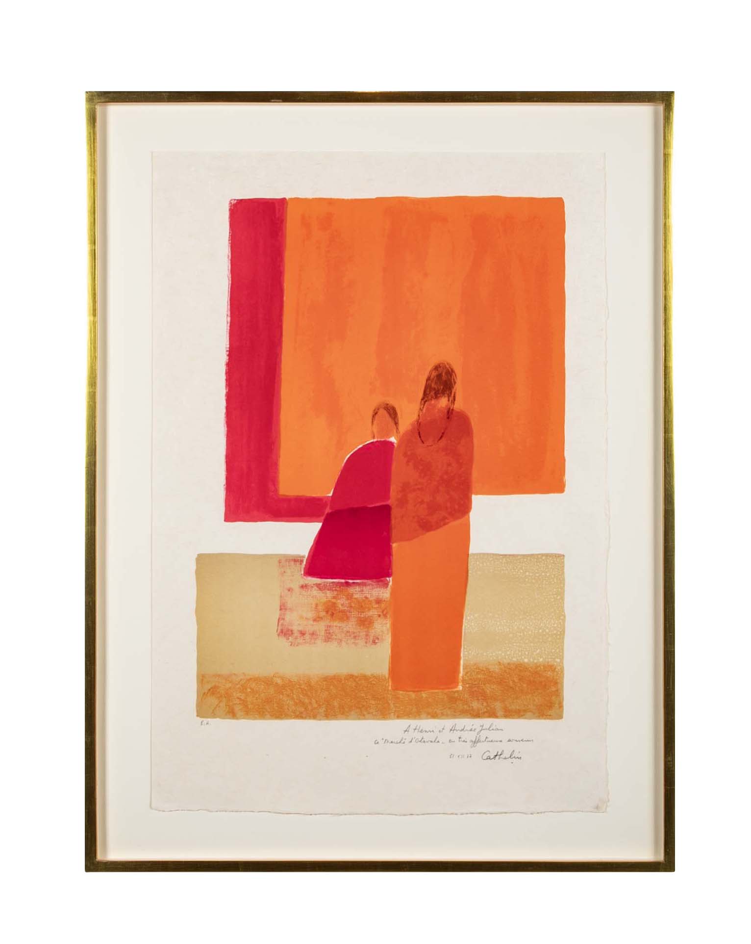 "Ozumba Market" Lithograph by Bernard Cathelin
