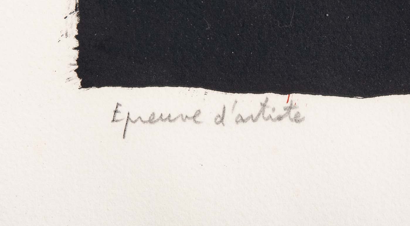 "Grande Nature Morte Rouge et Noir aux Kakis" Lithograph in Colors by Bernard Cathelin