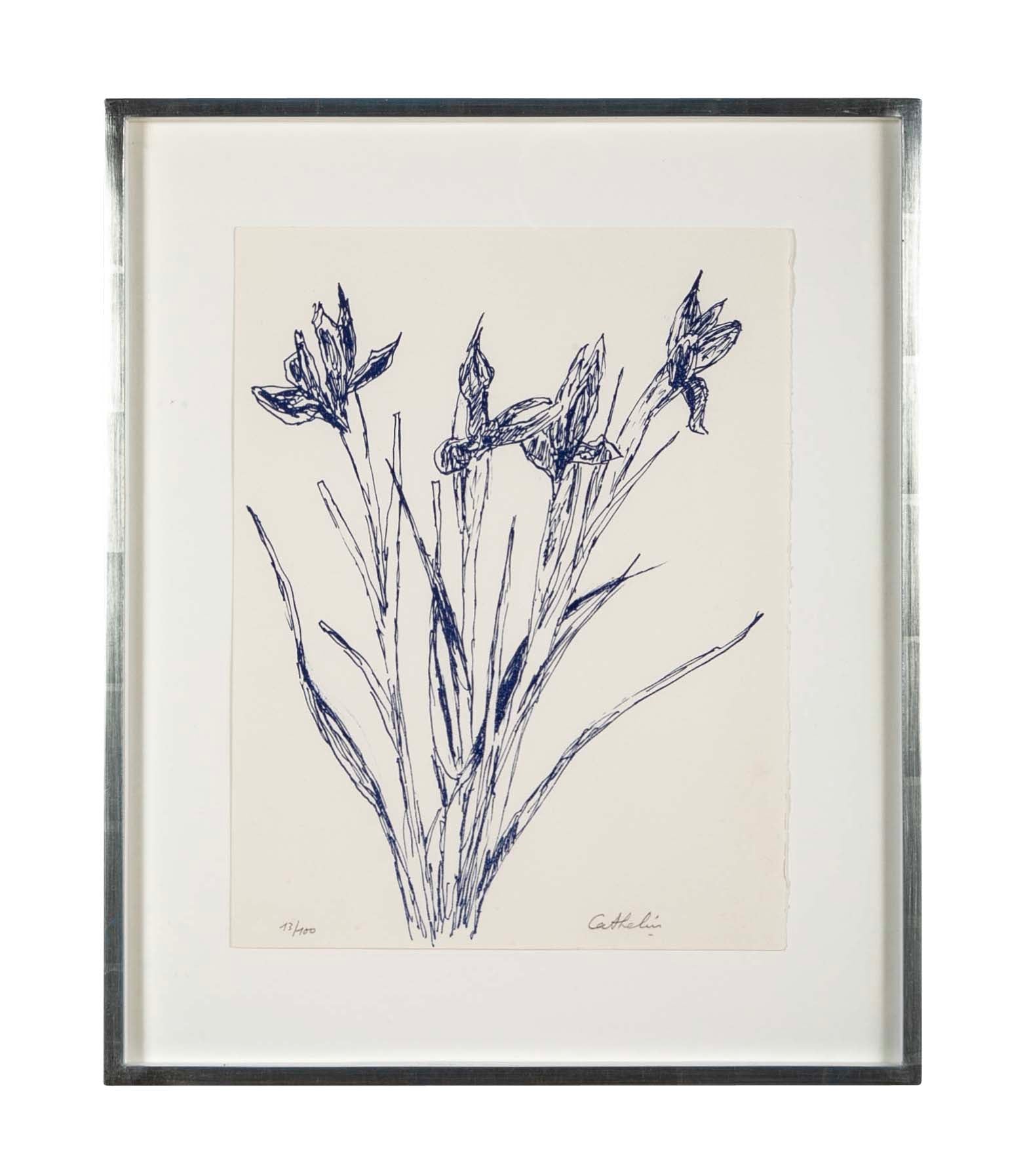 "Iris" Lithograph in Colors by Bernard Cathelin
