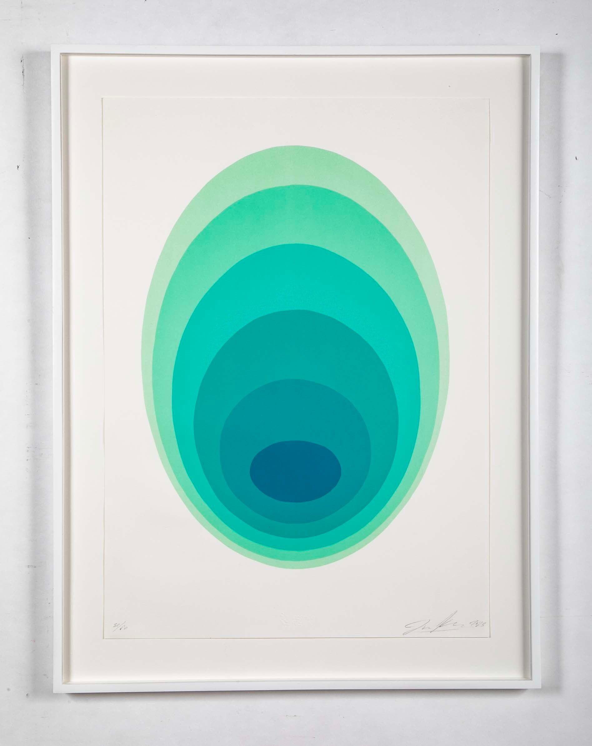 "Vibrating Egg (Verde)" Silkscreen in Color by Czech Artist Jan Kalab