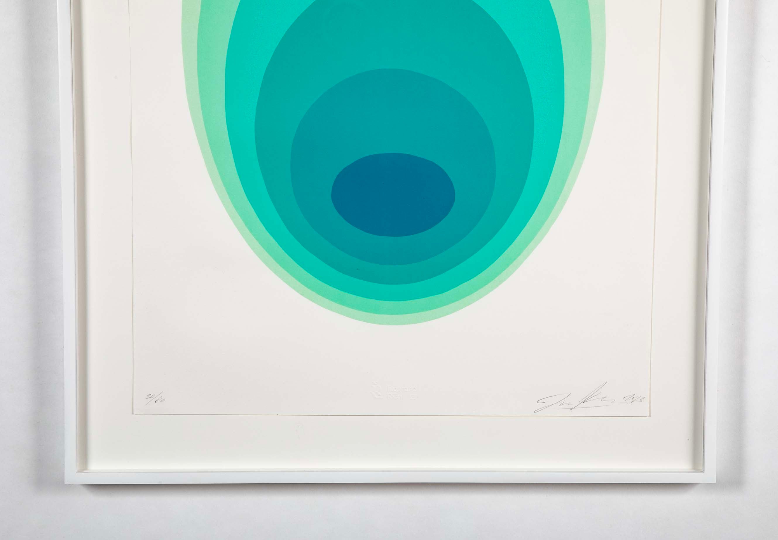"Vibrating Egg (Verde)" Silkscreen in Color by Czech Artist Jan Kalab