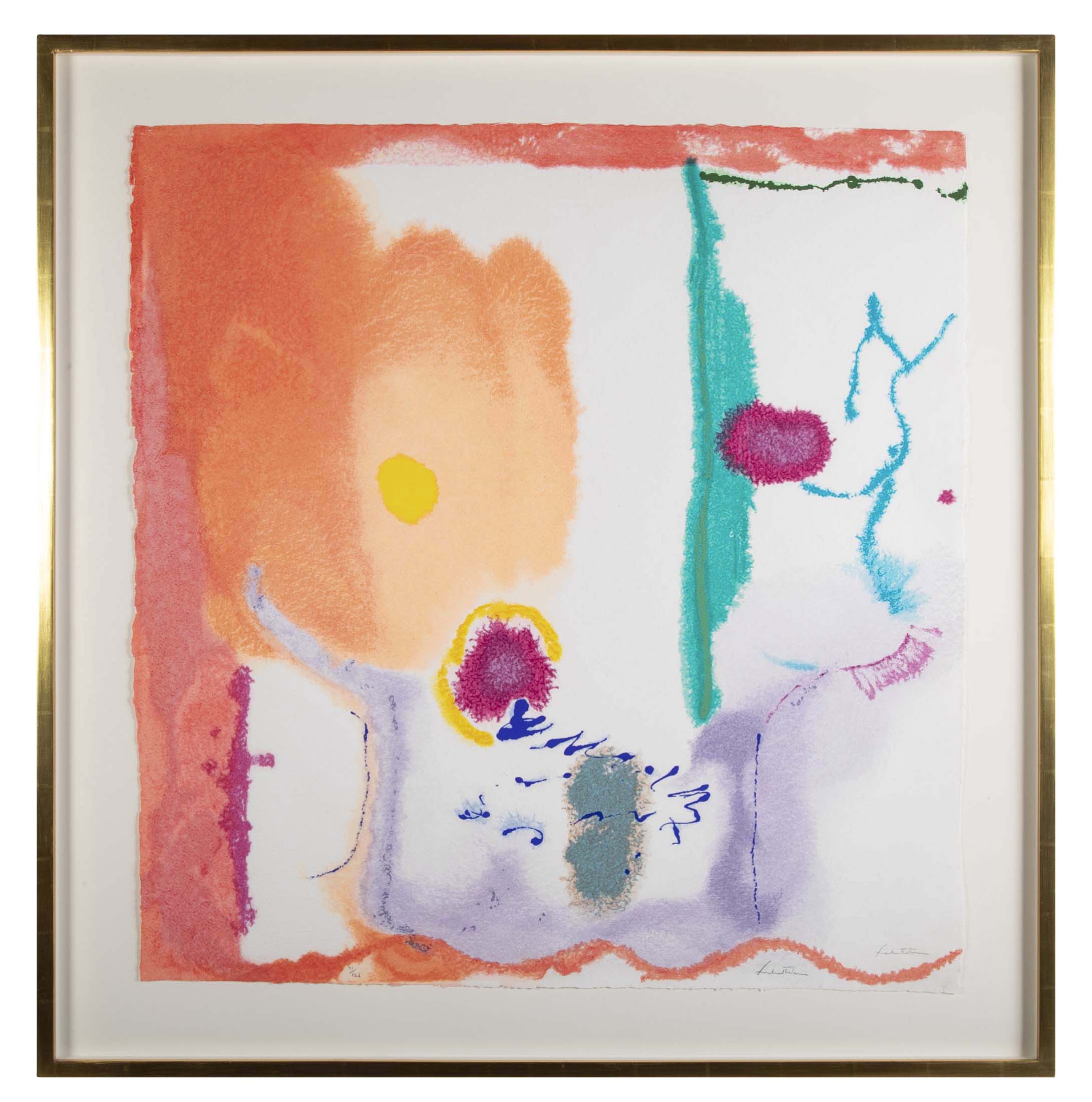 "Beginnings" Screenprint in Colors by American Abstract Artist Helen Frankenthaler