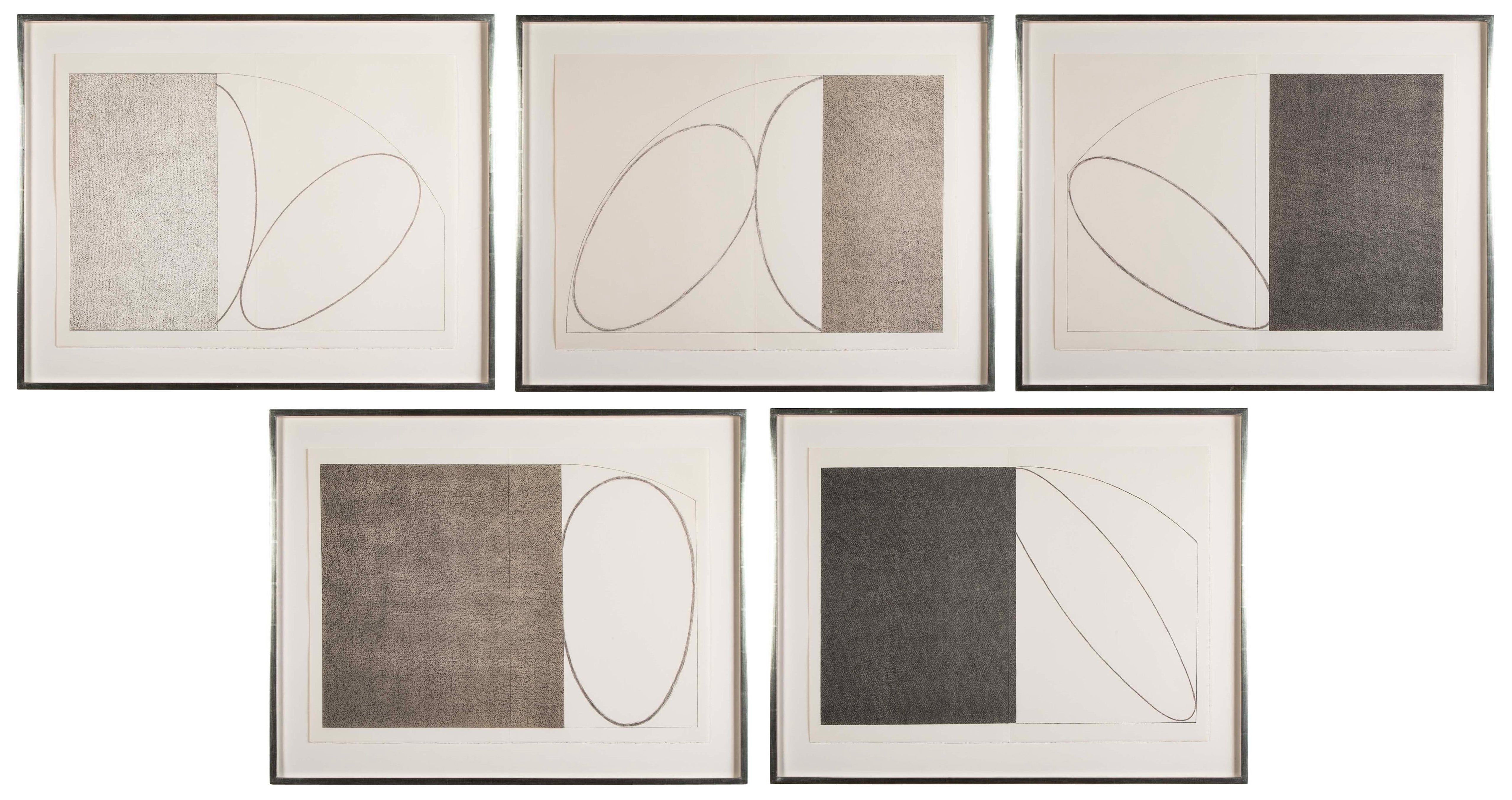 Robert Mangold "Sieben Maximen" ( Seven Maxims ) by Friedrich Holderlin Set of 5 Lithographs