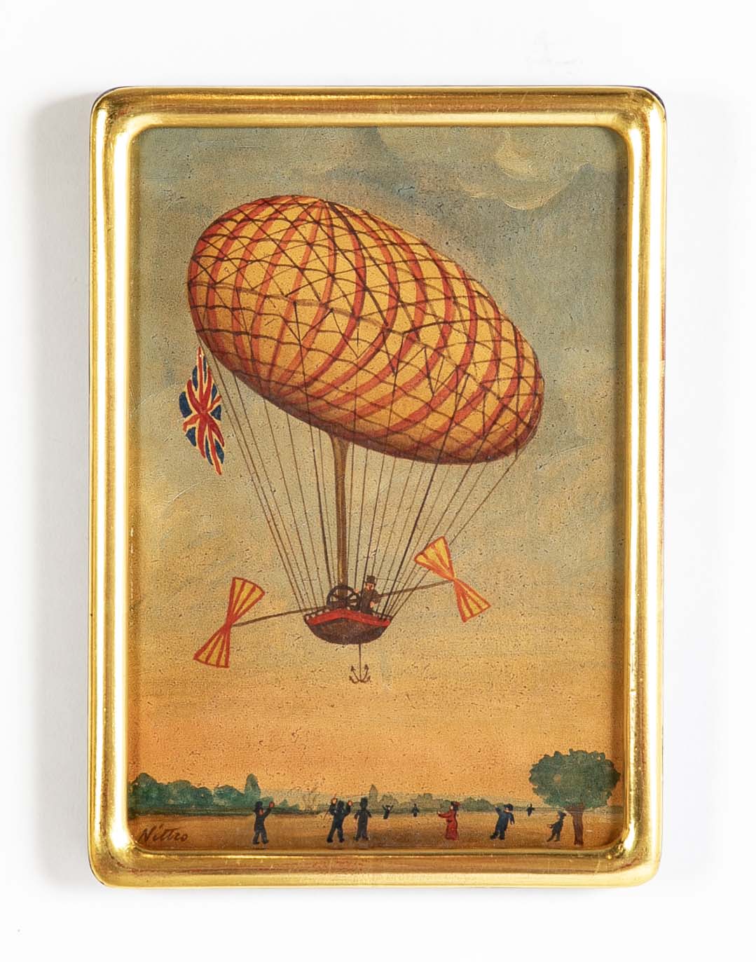 Trotin Hector 1894 "Le Vallois L'Aero Montgolfier " Oil on paper on Board Paintings