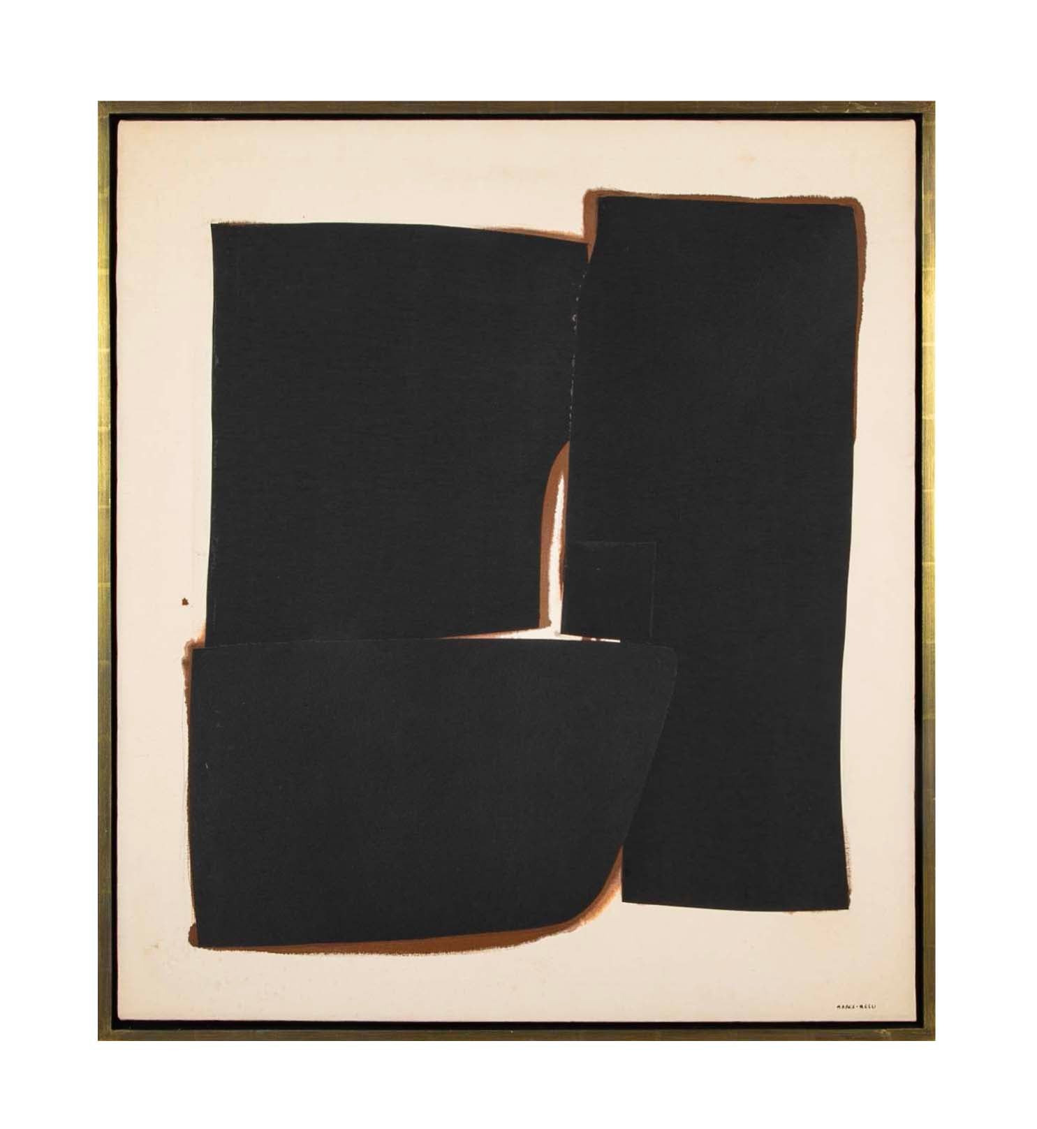 "F-M 3-67" Oil & Paper Collage on Canvas by Conrad Marca-Relli