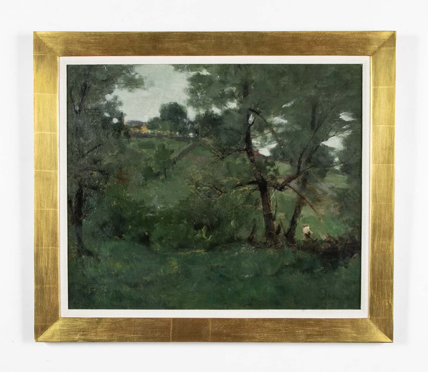 "Farm Scene" Oil on Canvas by American Artist Julian Alden Weir
