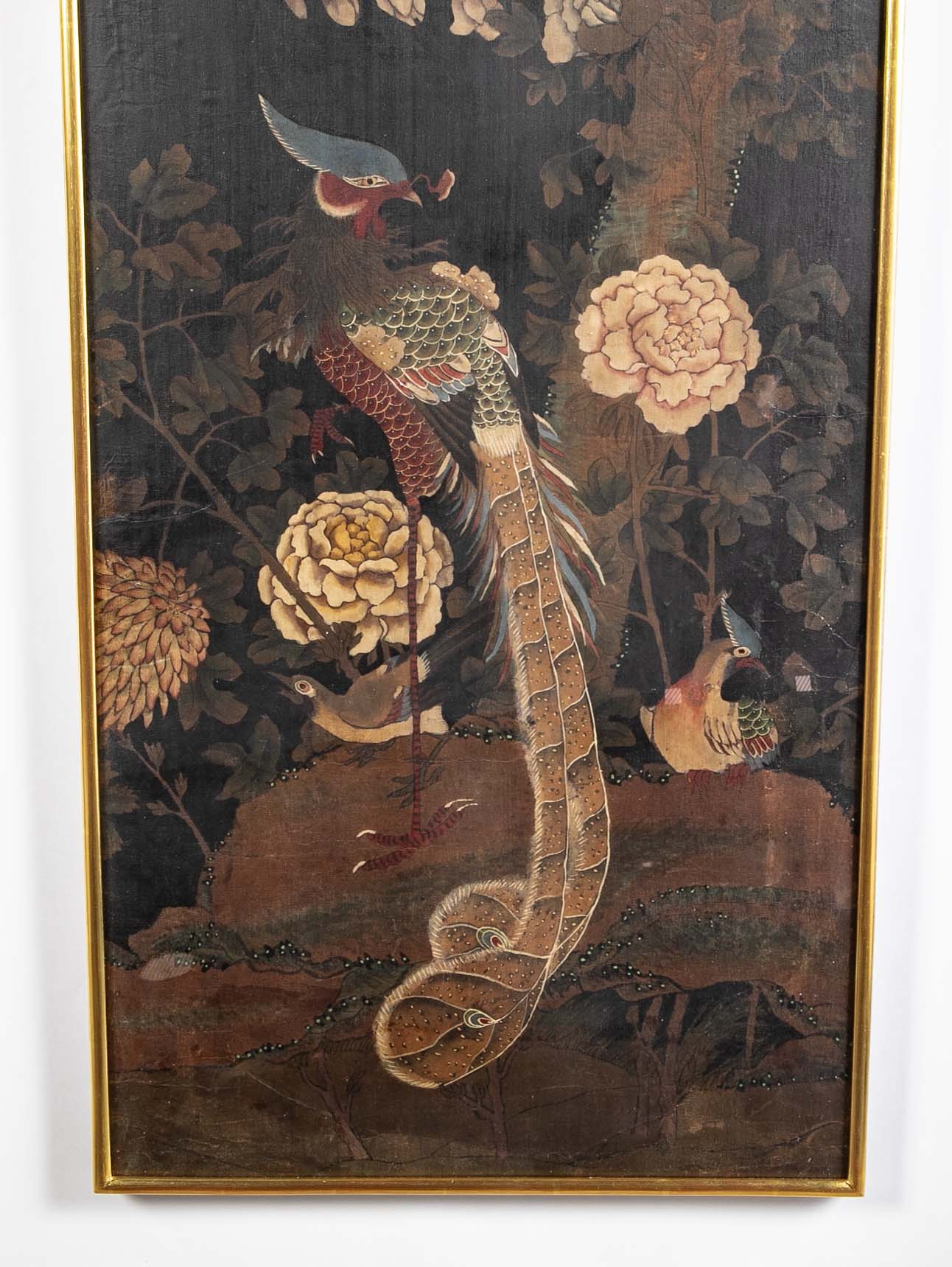 Set of 4 Chinese Late 18th/Early 19th Century Framed Silk Painted Panels