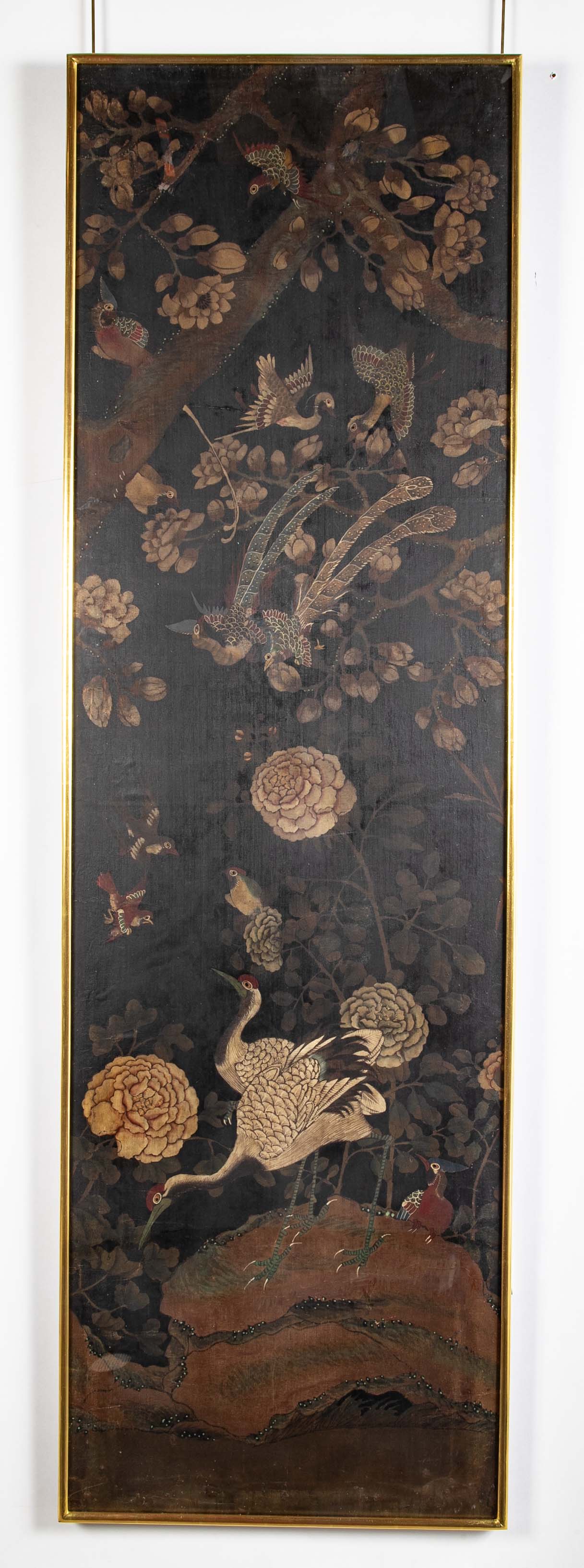 Set of 4 Chinese Late 18th/Early 19th Century Framed Silk Painted Panels