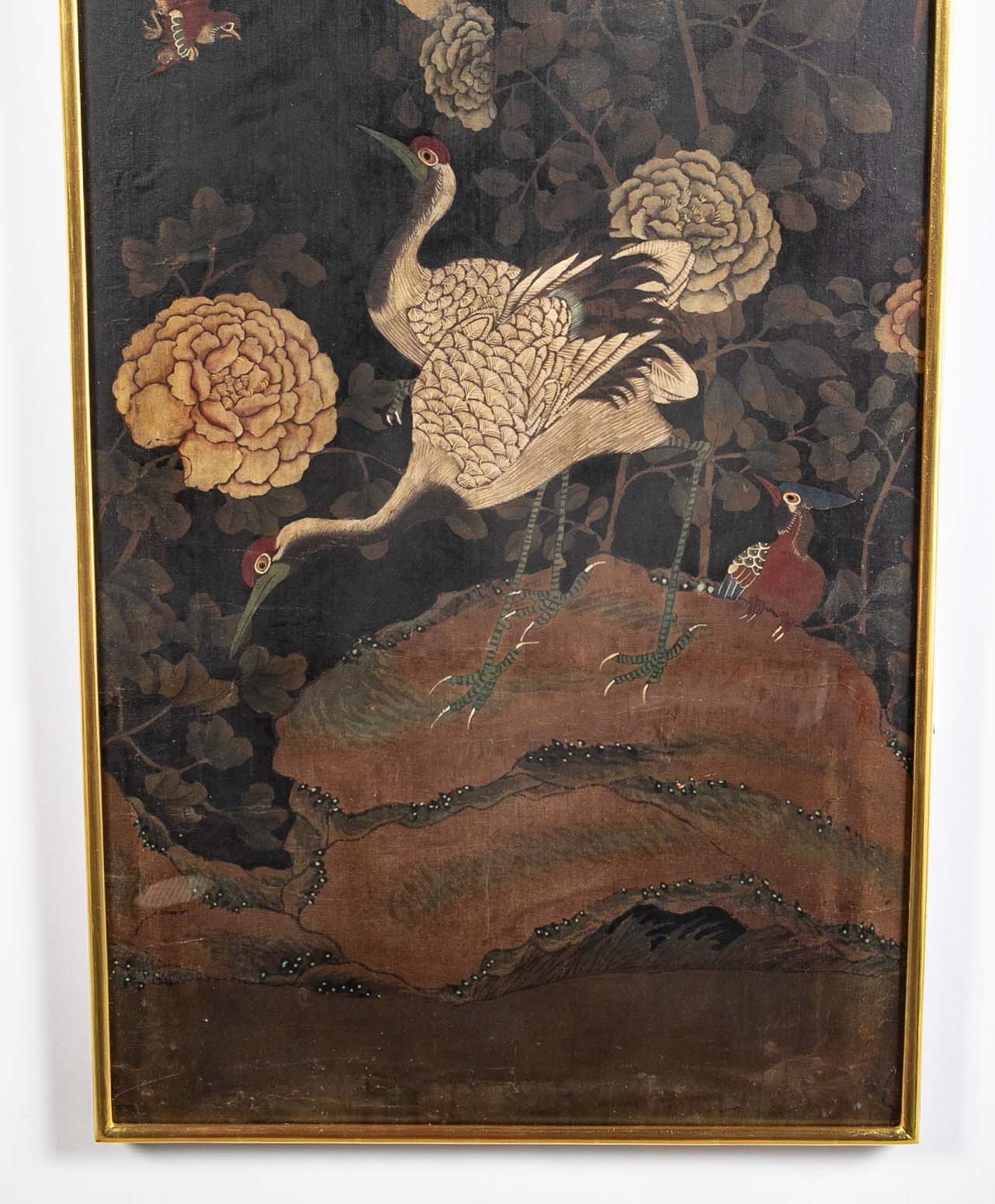 Set of 4 Chinese Late 18th/Early 19th Century Framed Silk Painted Panels