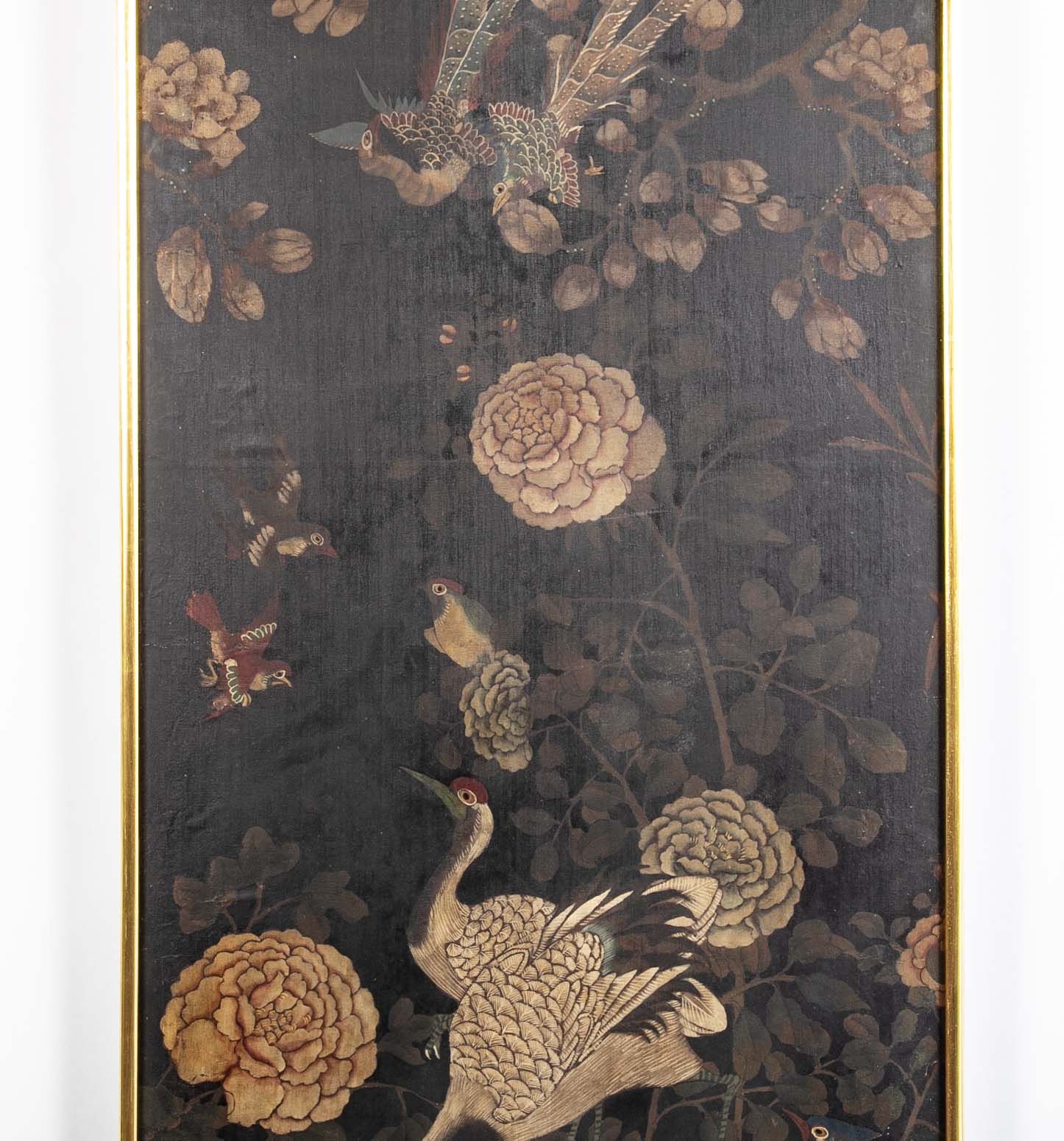 Set of 4 Chinese Late 18th/Early 19th Century Framed Silk Painted Panels