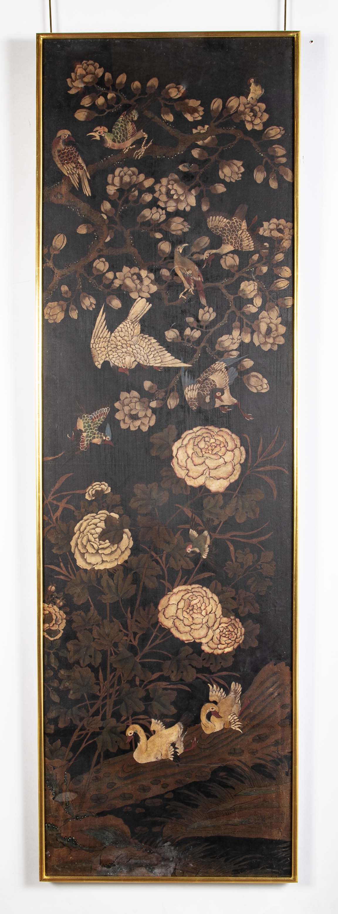Set of 4 Chinese Late 18th/Early 19th Century Framed Silk Painted Panels