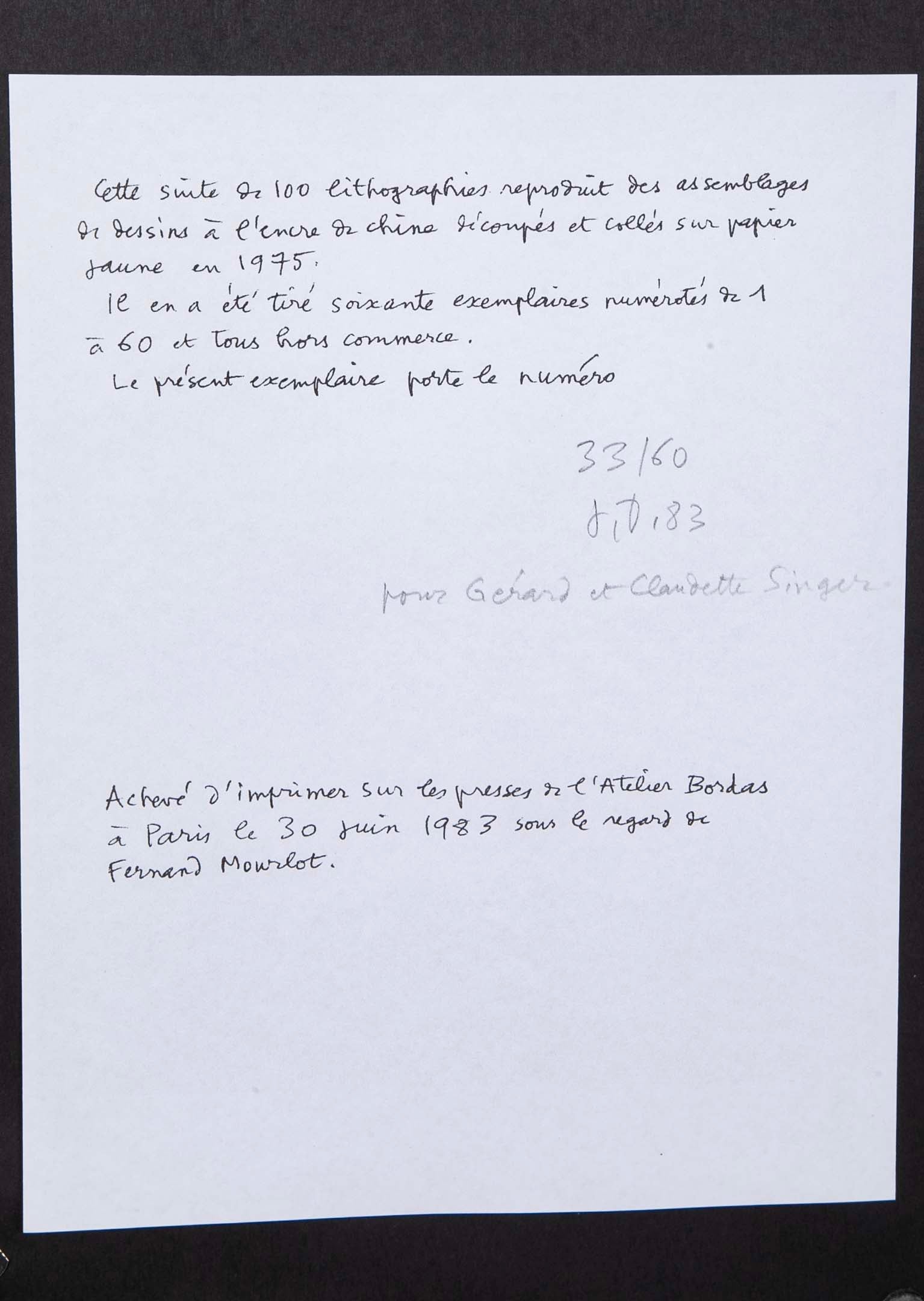 9 Lithographs by Jean Dubuffet from "Conjectures 1983" - Priced Individually