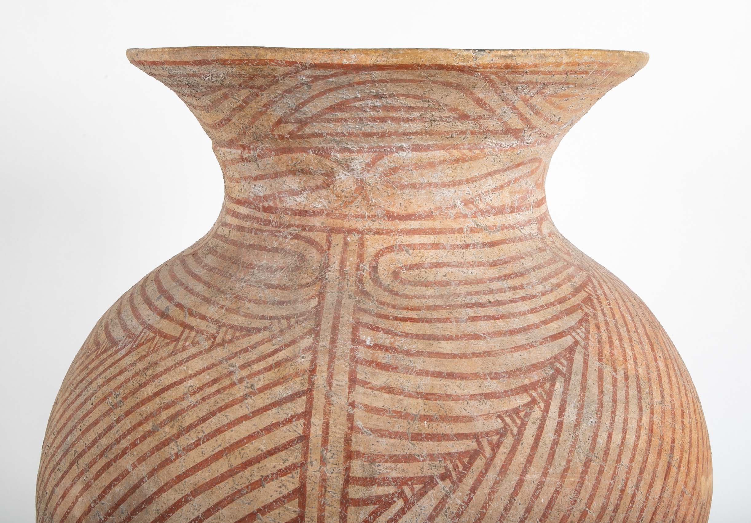 Thai "Ban Chiang" Pottery Vessel On Stand