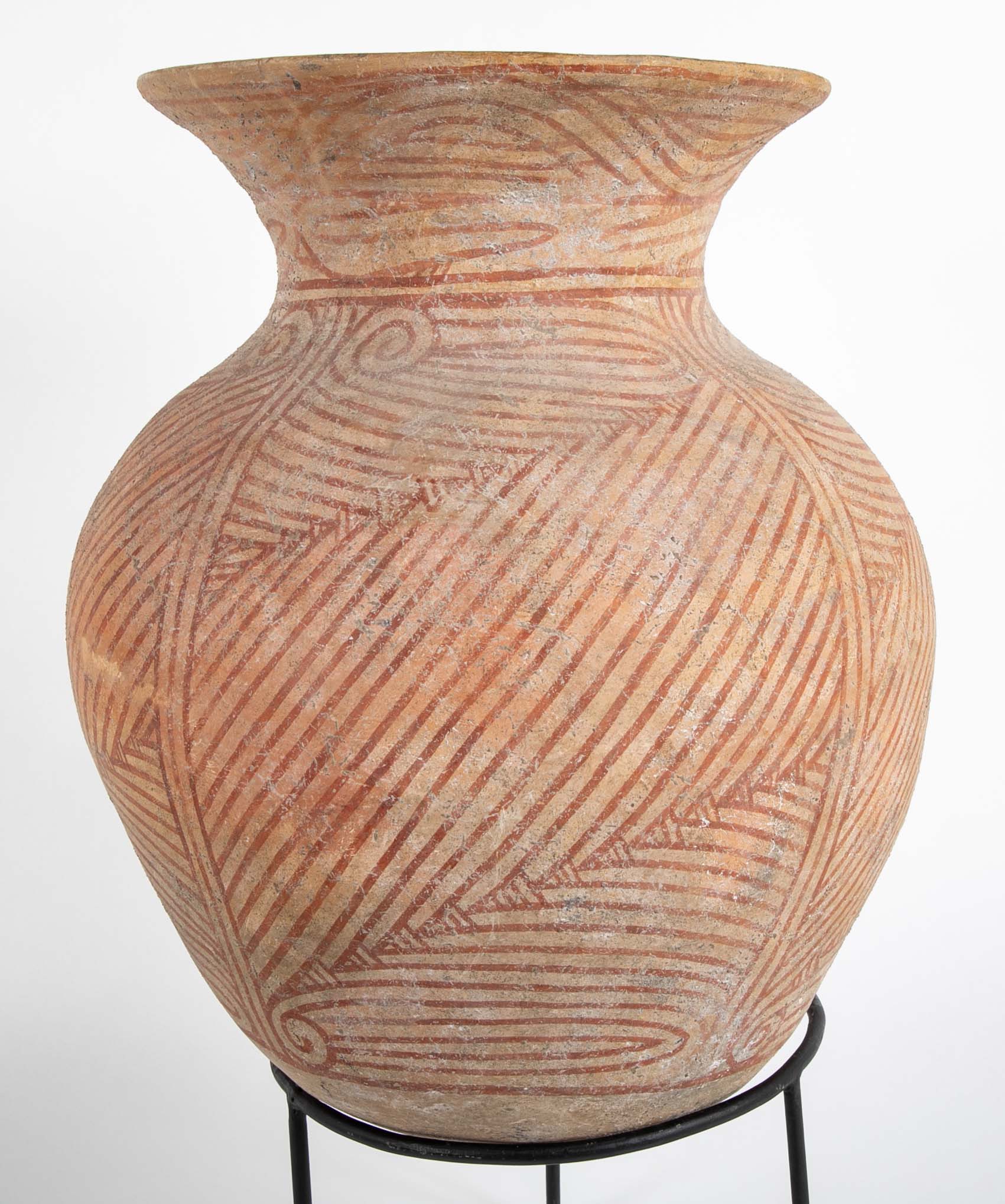 Thai "Ban Chiang" Pottery Vessel On Stand