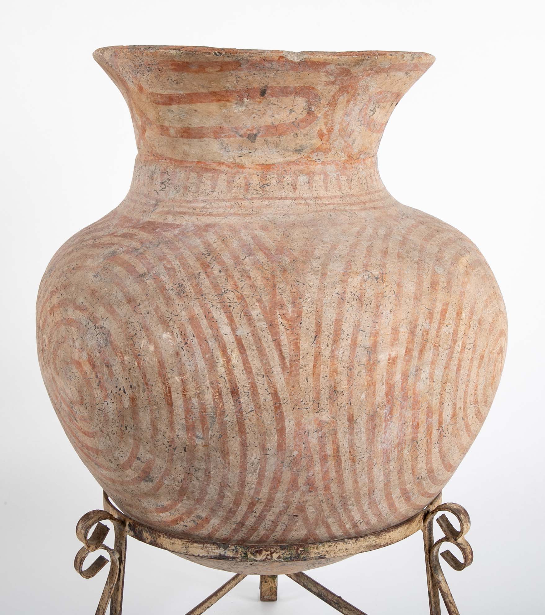 Thai "Ban Chiang" Pottery Vessel on Stand