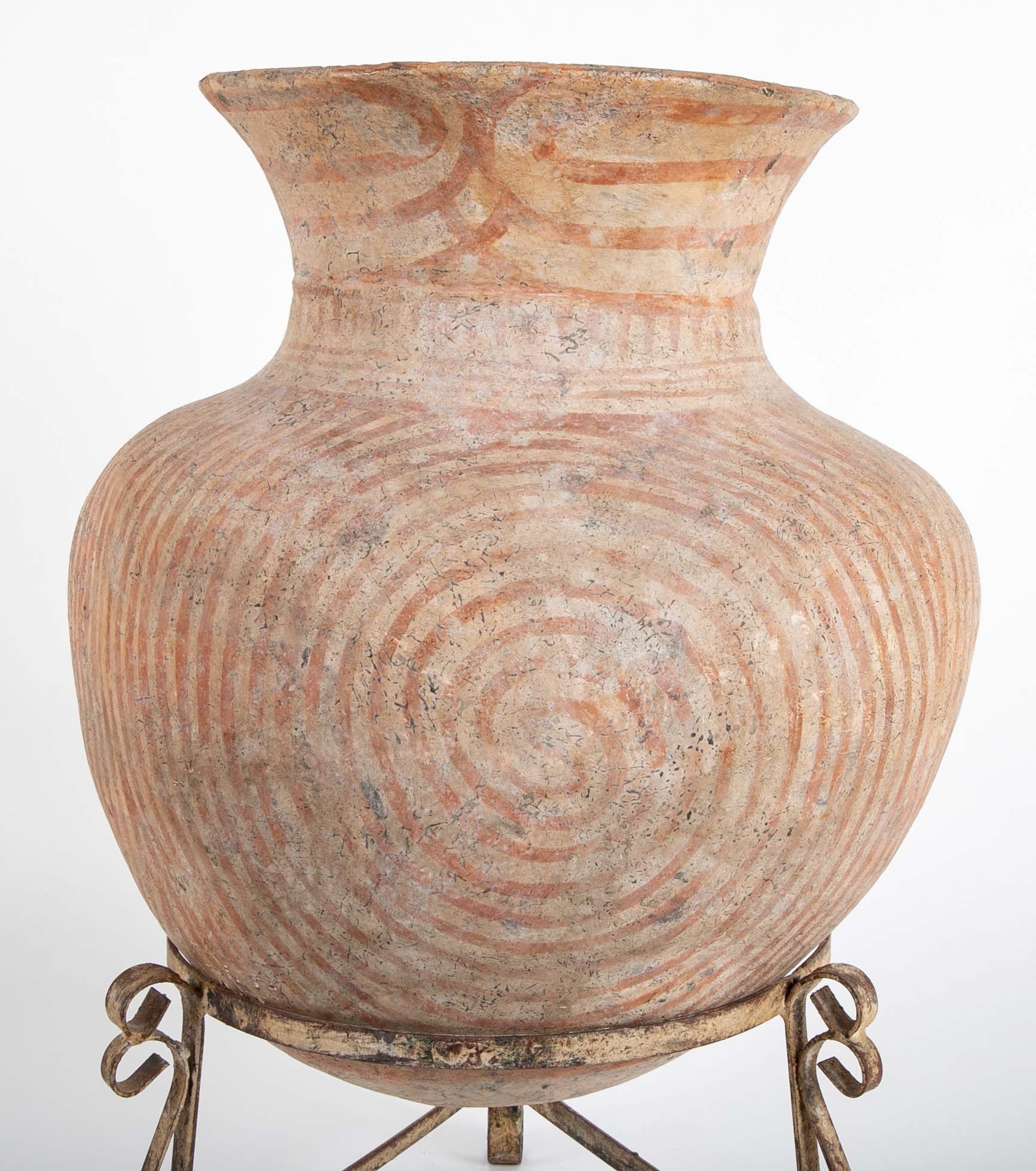 Thai "Ban Chiang" Pottery Vessel on Stand