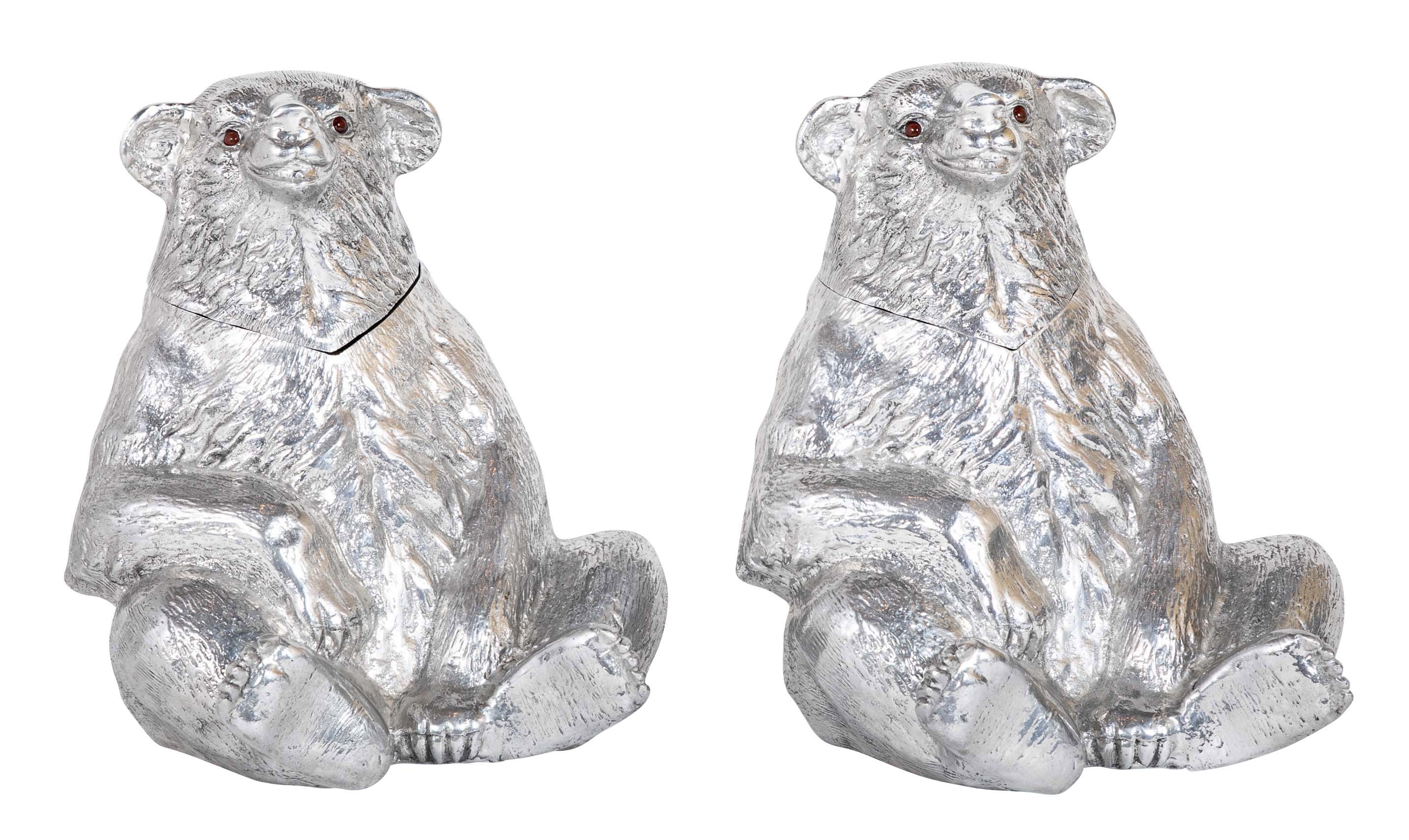 Arthur Court Seated Polar Bear Aluminum Wine Cooler - Two Available