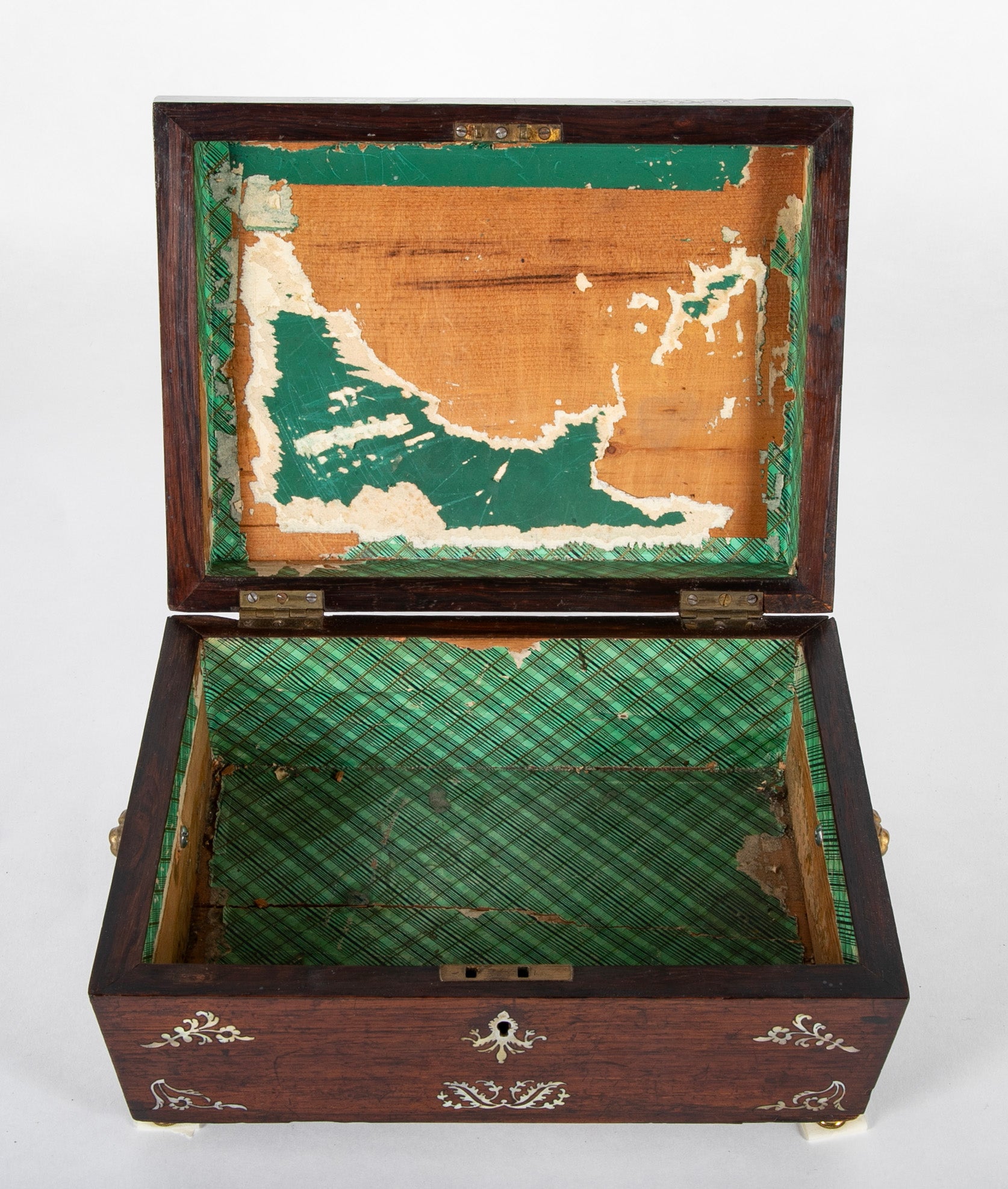 A Regency Sarcophagus Mahogany & Mother-of-Pearl Inlaid Box