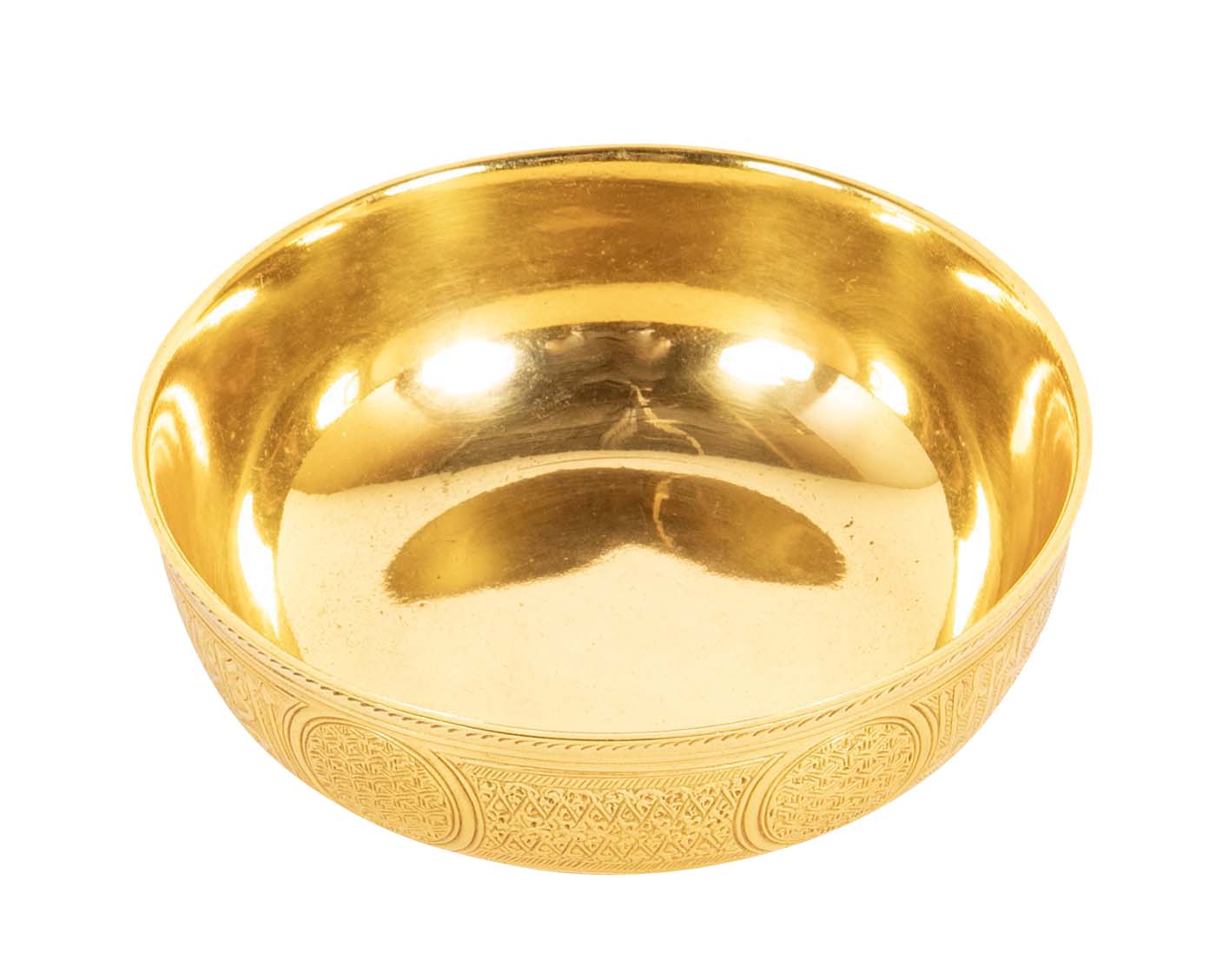Gilt Bowl with Islamic Writing Marked F. Barbedienne
