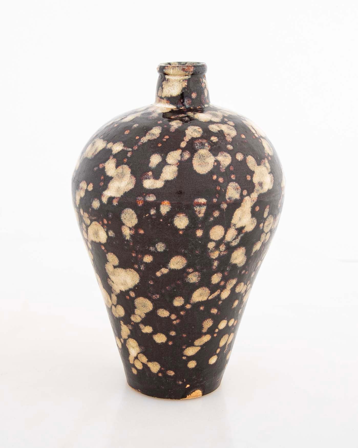 Jizhou Tortoiseshell Glazed Meiping Form Vase