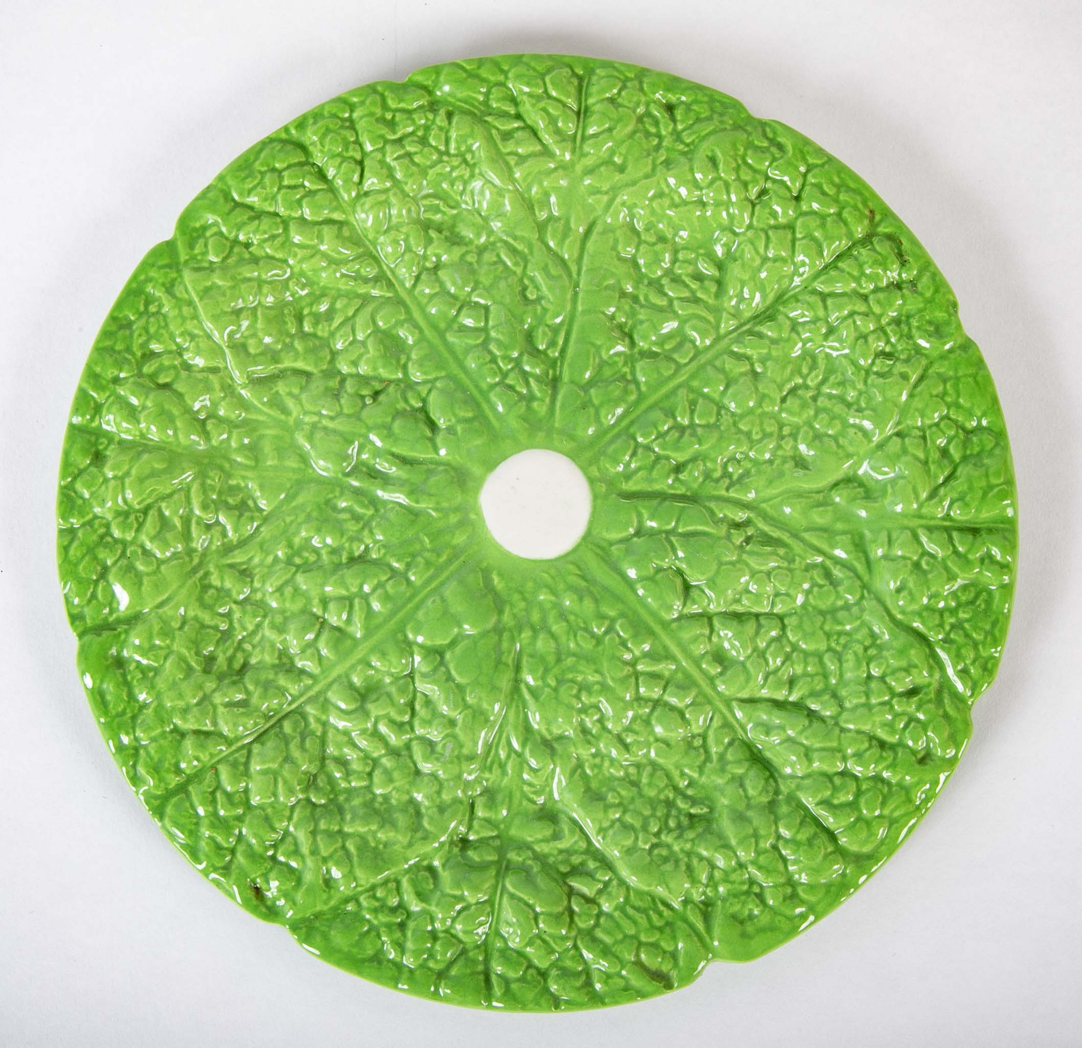 Set of 2 Lettuce Ware Plate with Clear Center