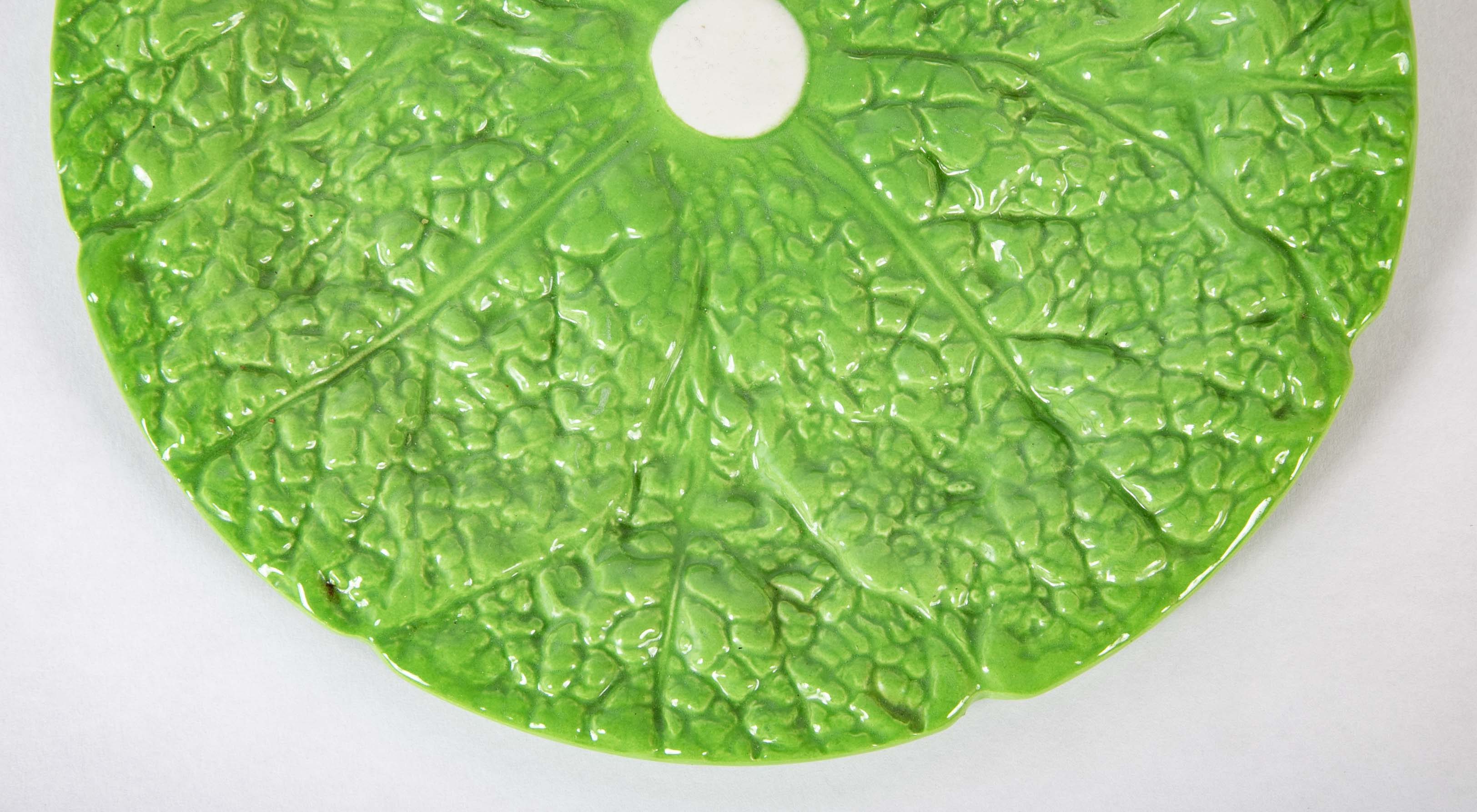 Set of 2 Lettuce Ware Plate with Clear Center