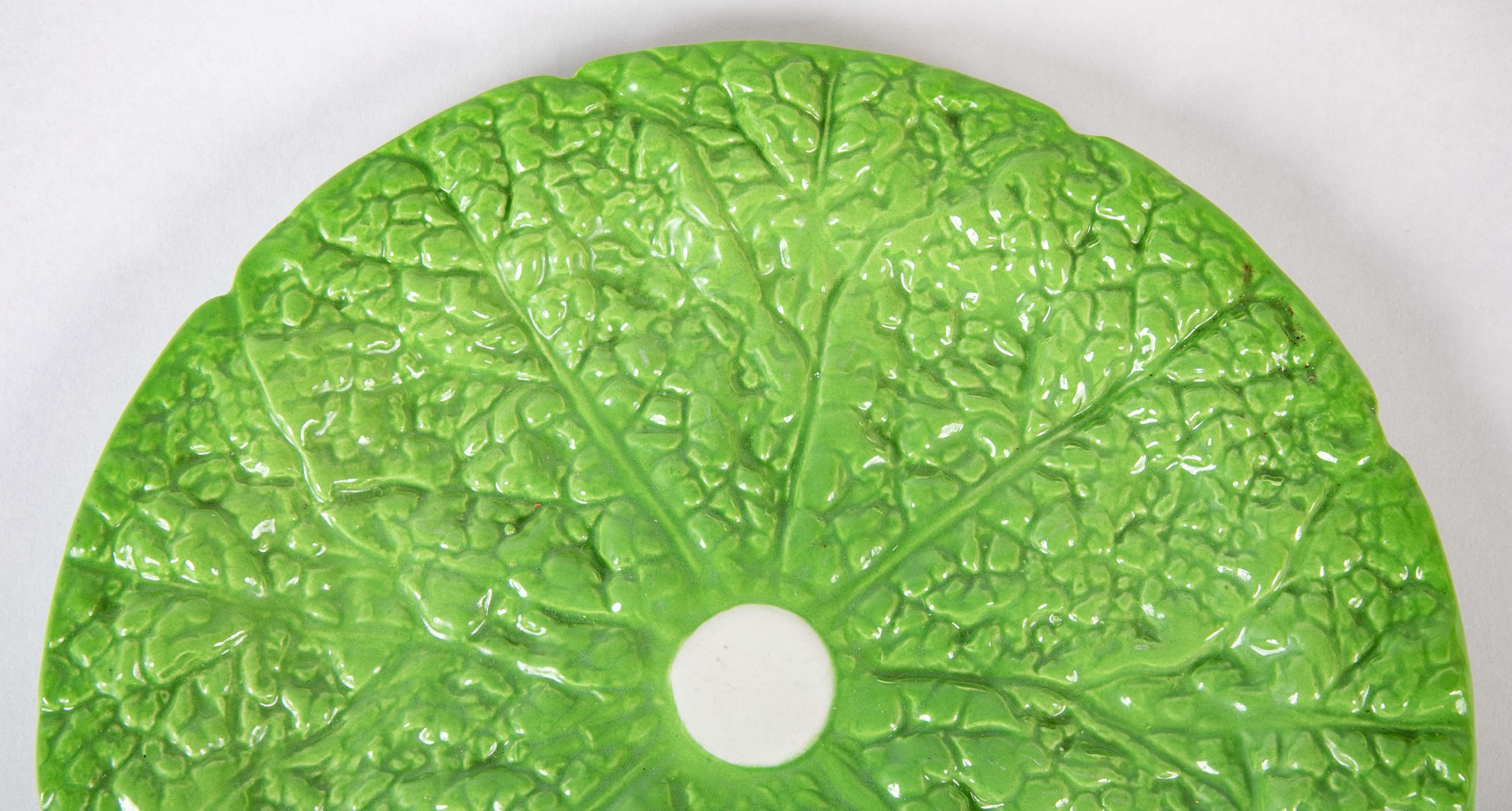 Set of 2 Lettuce Ware Plate with Clear Center