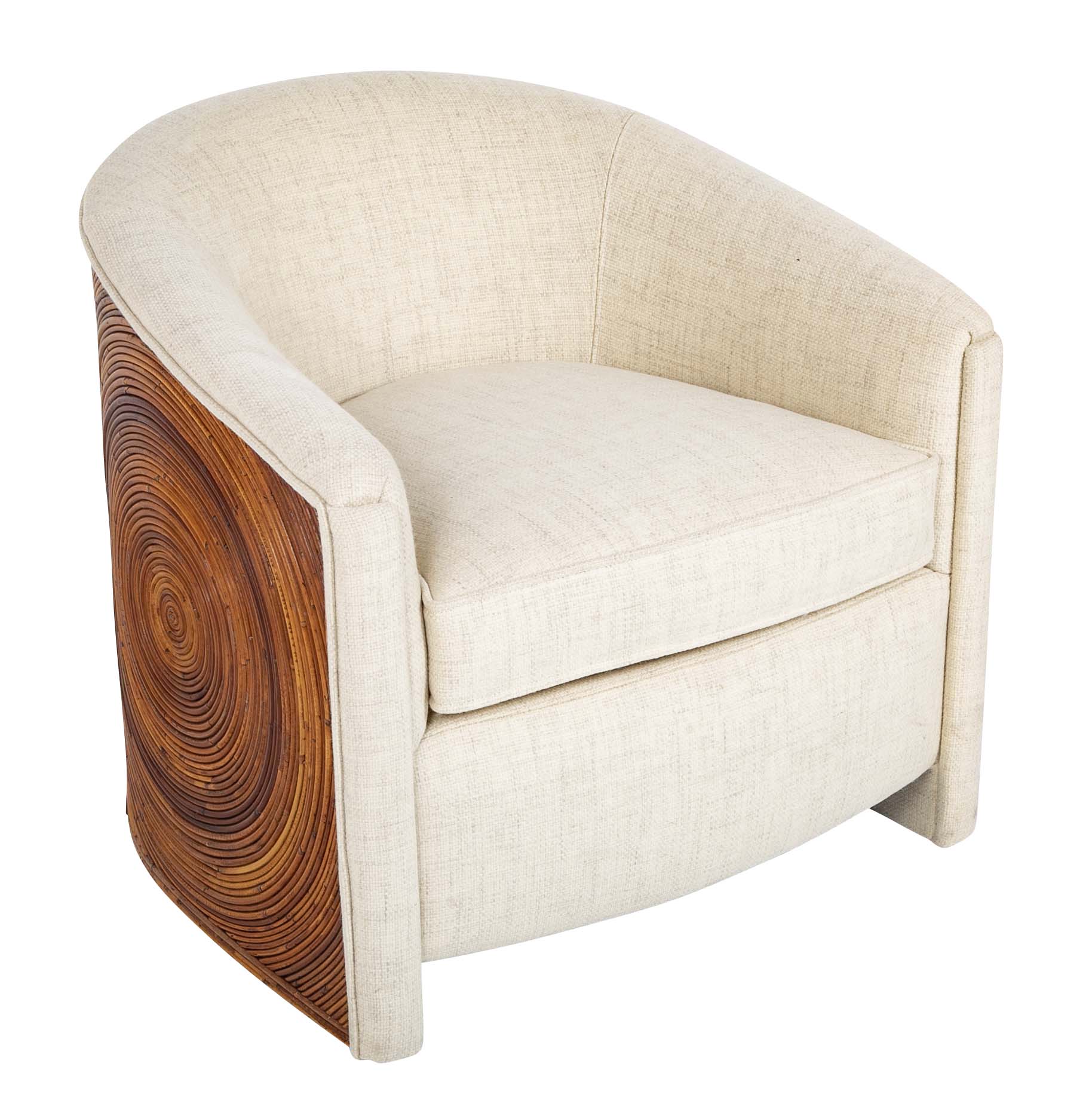 Mid-Century Pencil Rattan Club Chair in Style of Gabriella Crespi