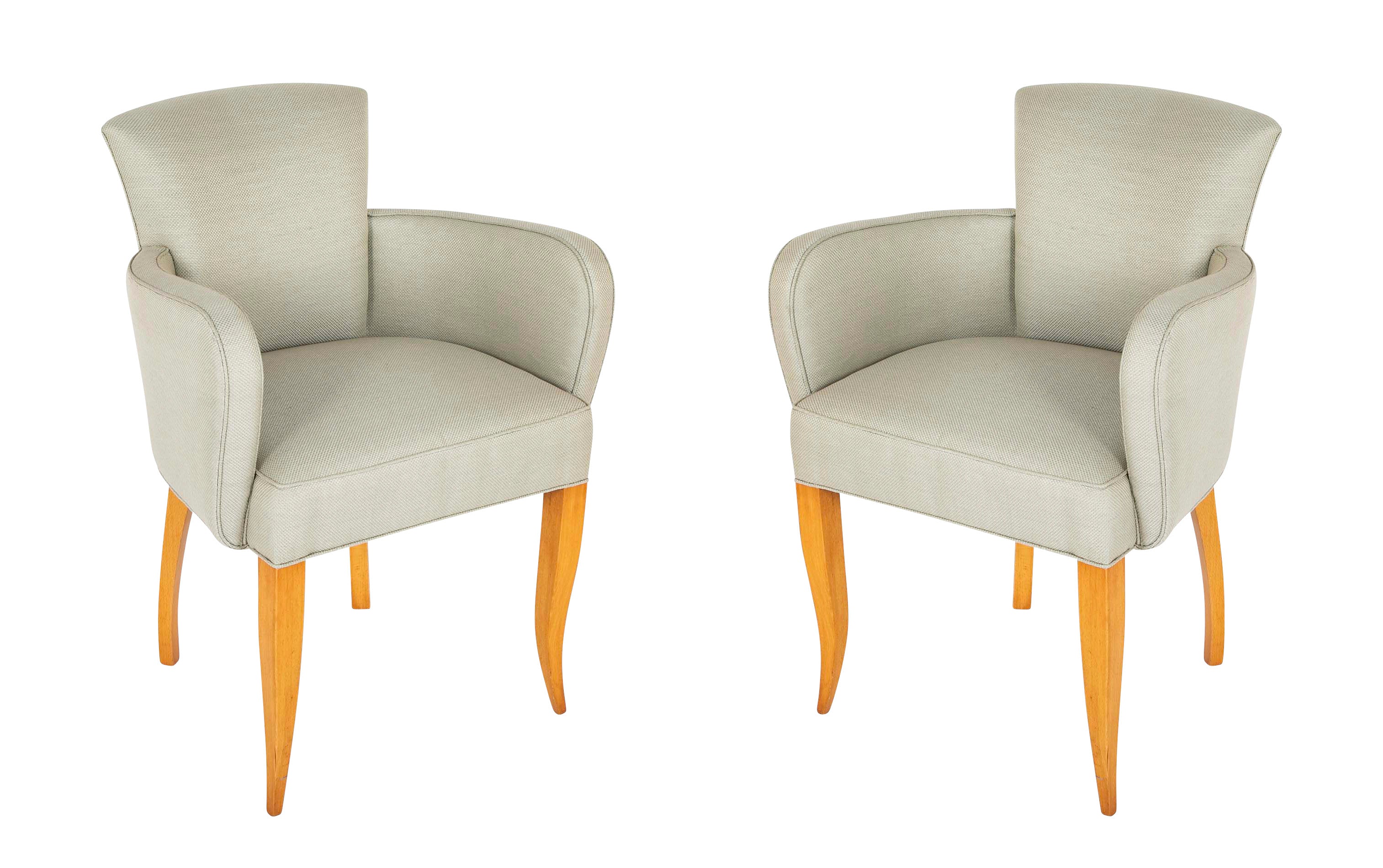Pair of Jean Pascaud Upholstered Armchairs