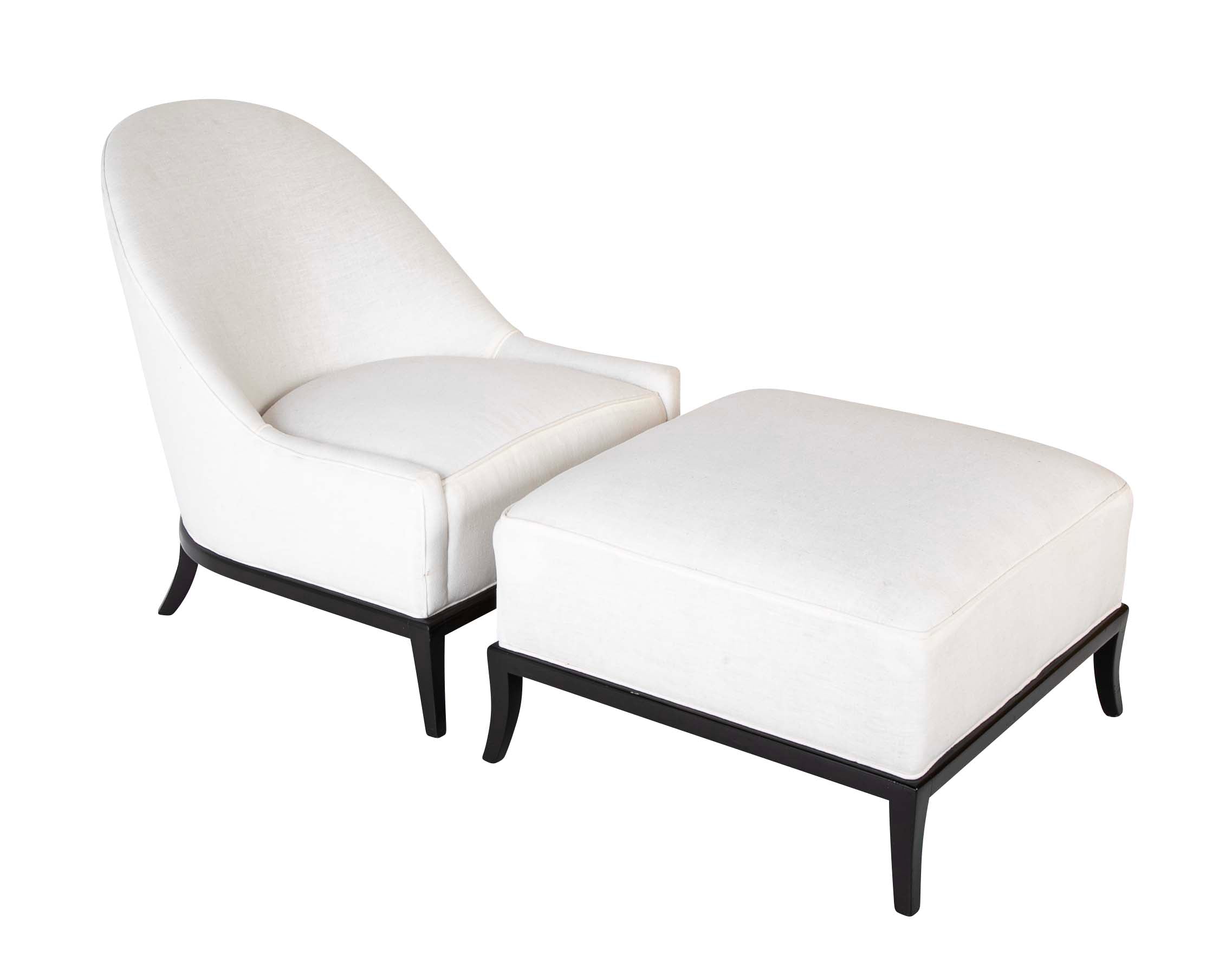A T.H. Robsjohn-Gibbings for Widdicomb Chair and Ottoman