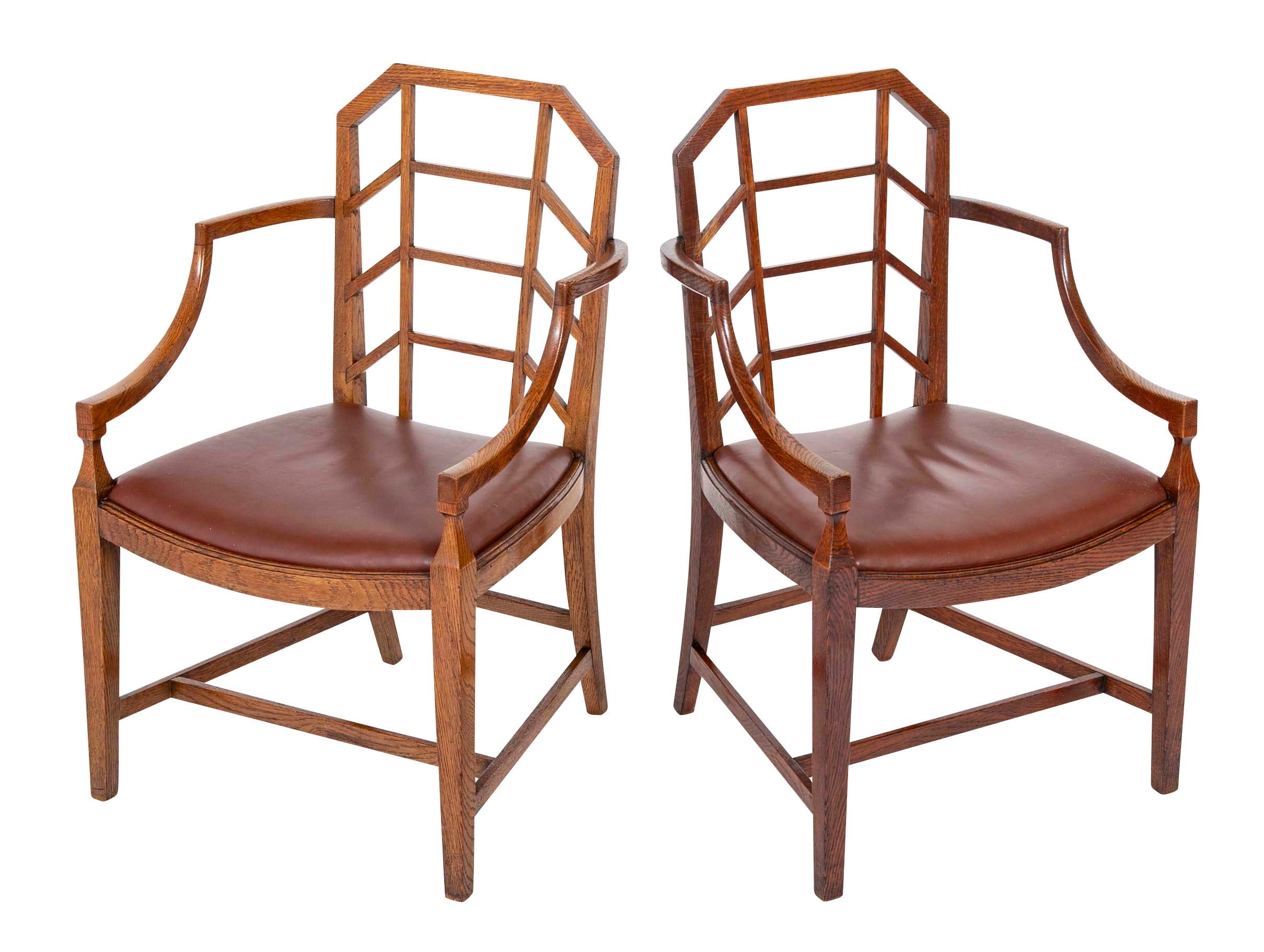 A Pair of Cotswold School Oak Armchairs