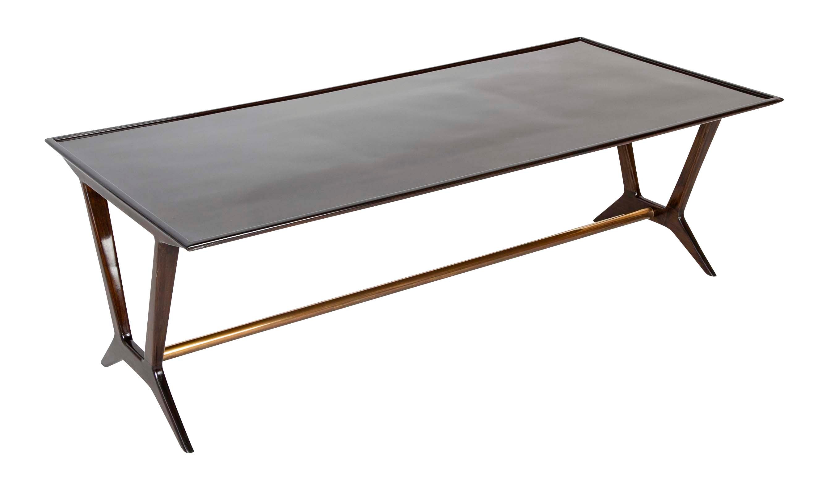 Walnut and Brass Coffee Table for Galtrucco