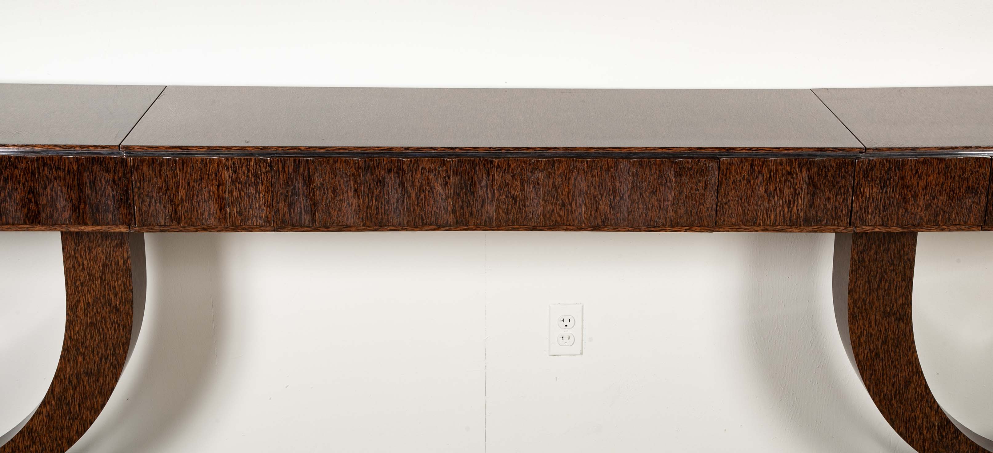 Specially Commissioned Dual Purpose Pair of Palmwood Console Tables and/or Palmwood Serving Table, after E.J. Ruhlmann, Art Deco Style