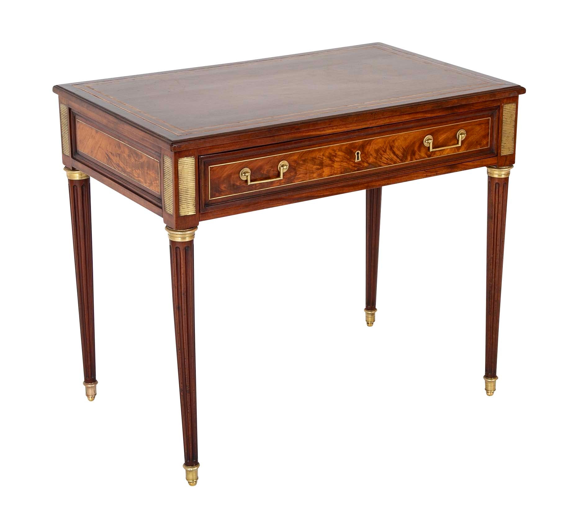 A Louis XVI Period Mahogany Desk by Leonard Boudin