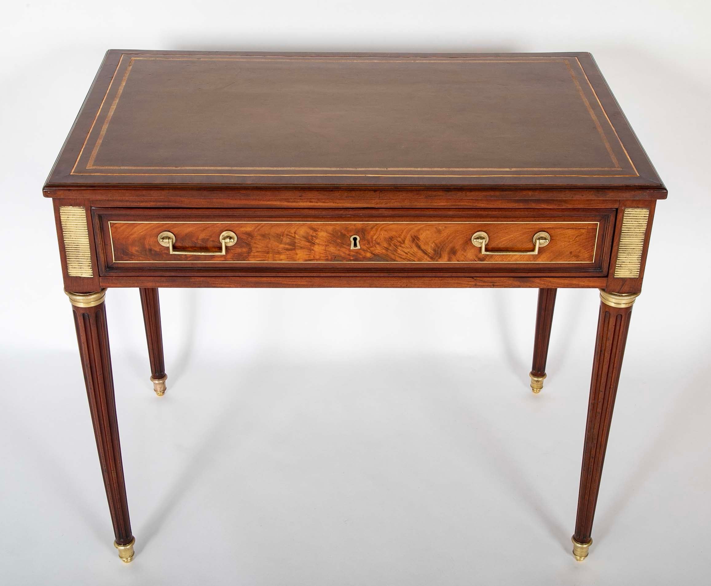 A Louis XVI Period Mahogany Desk by Leonard Boudin