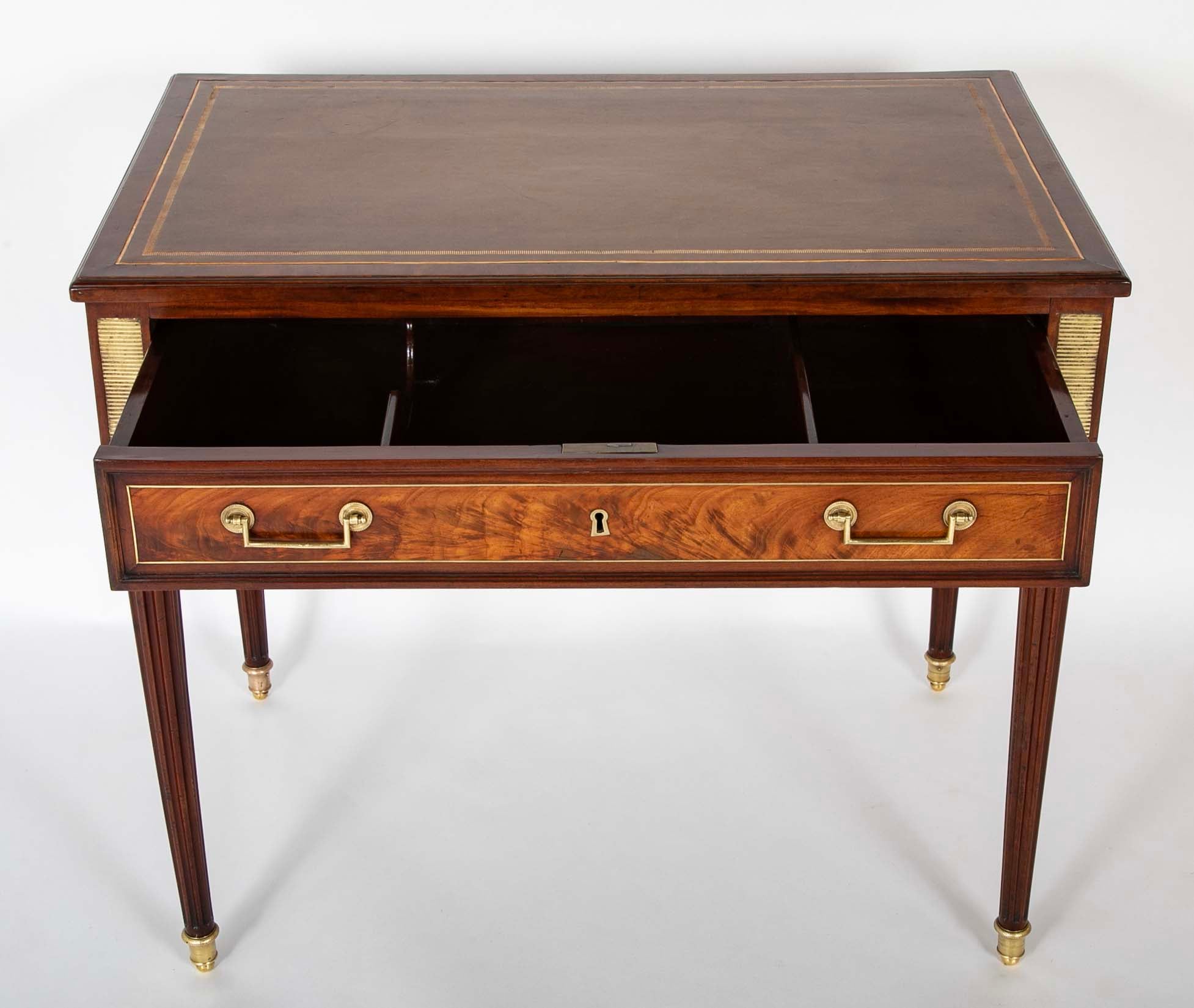 A Louis XVI Period Mahogany Desk by Leonard Boudin