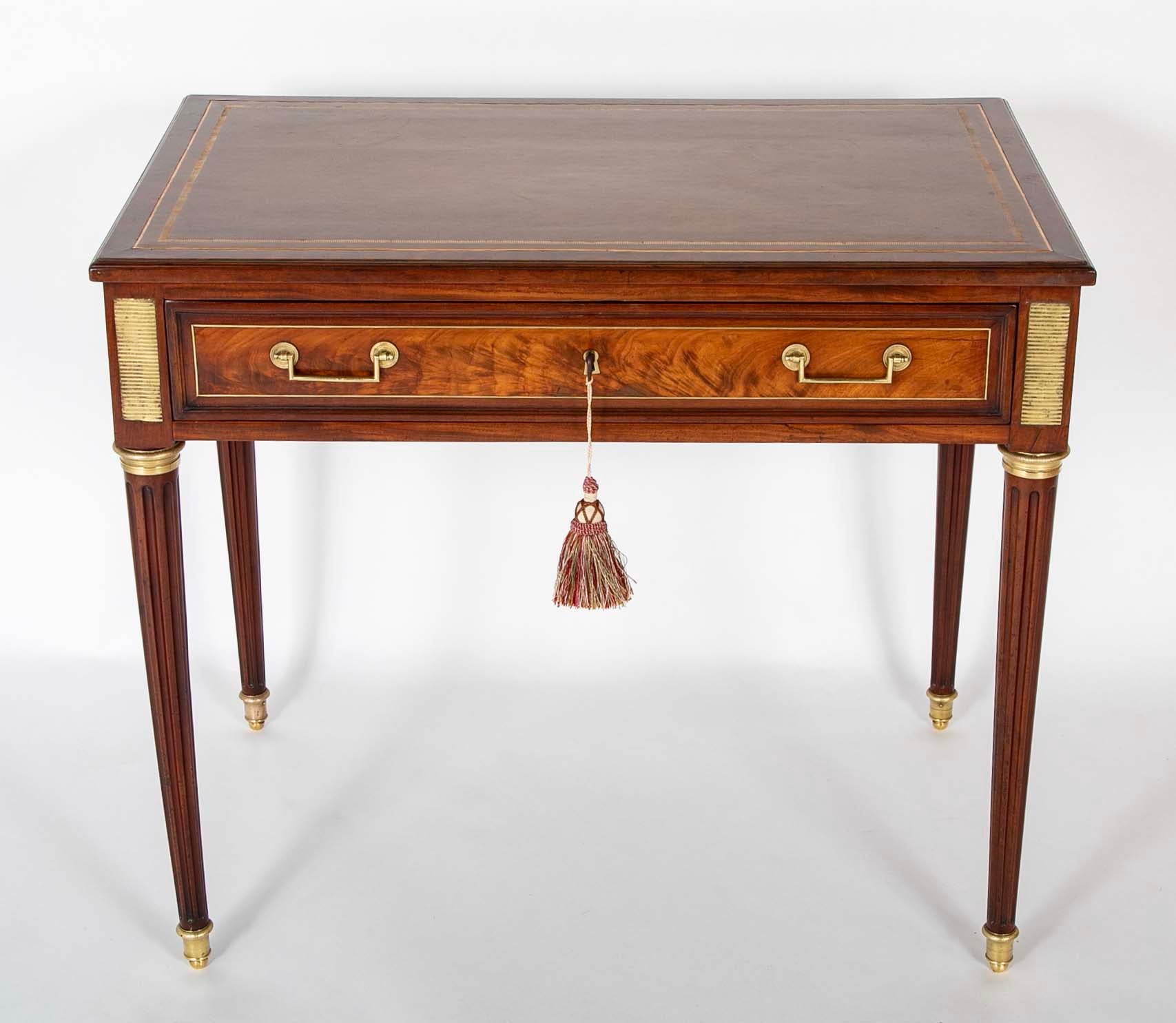 A Louis XVI Period Mahogany Desk by Leonard Boudin