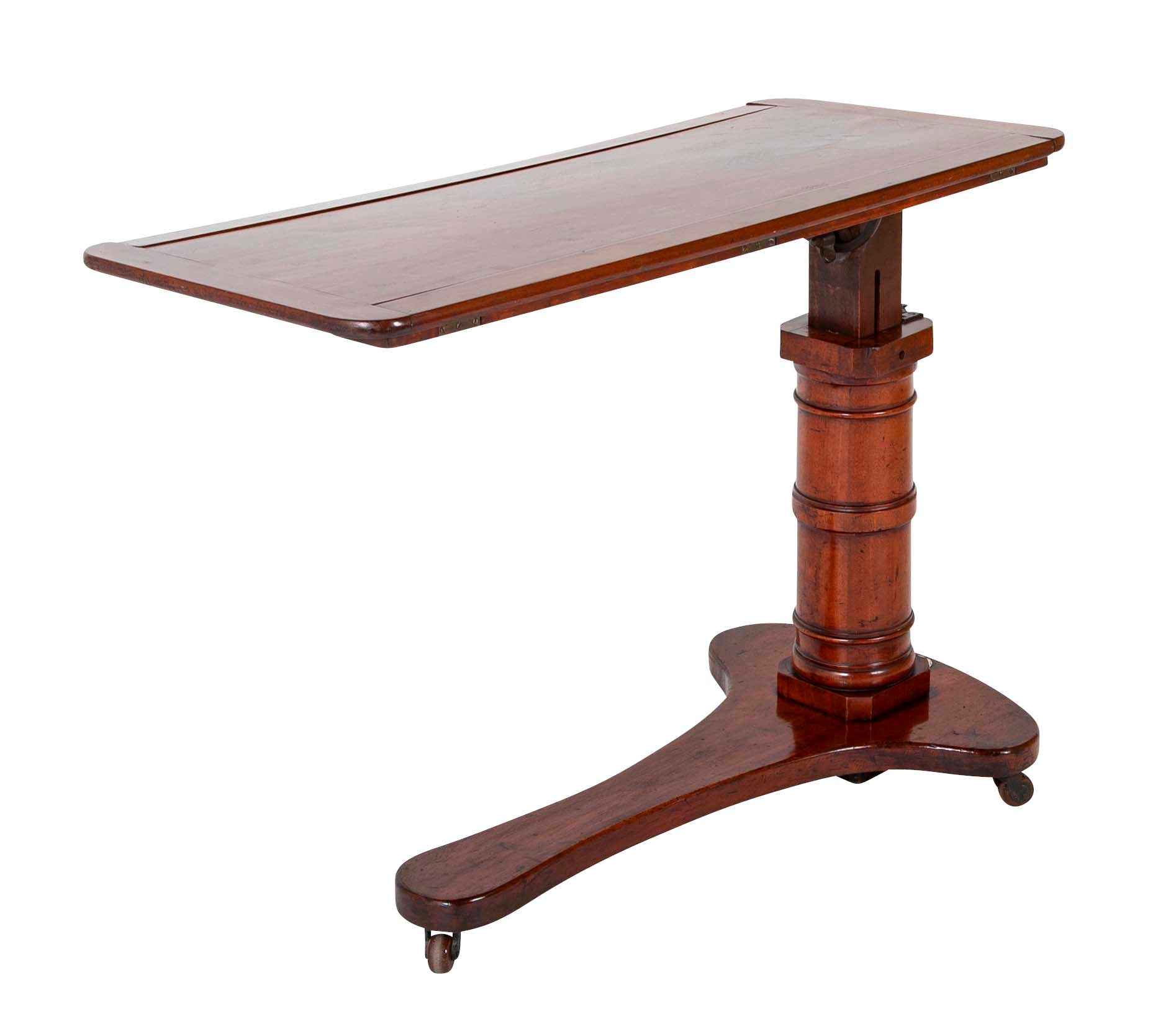 An Early 20th Century English Adjustable Reading Table on Casters