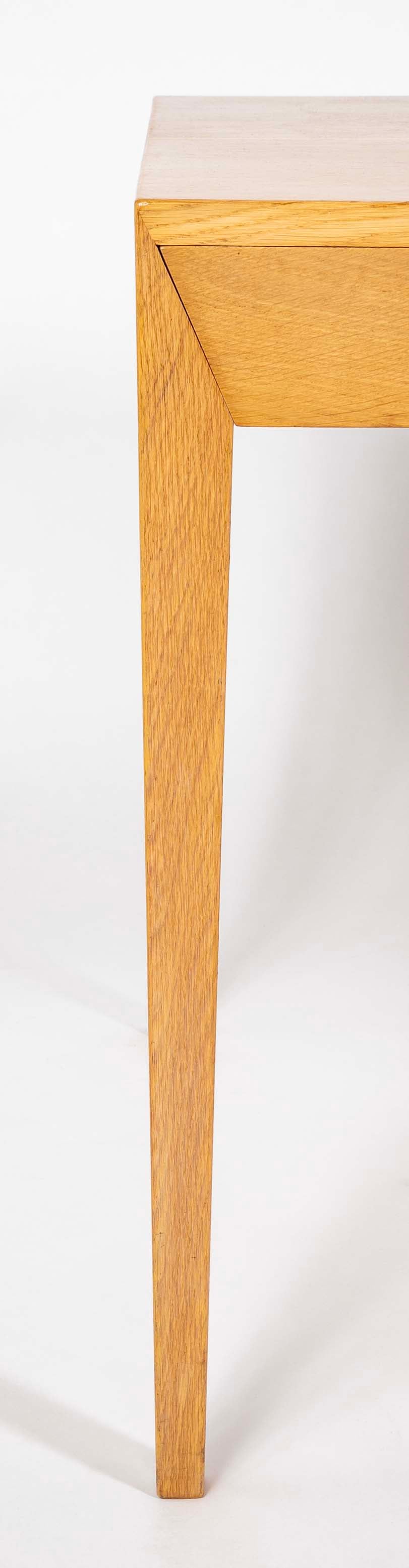 Severin Hansen Jr. Four Drawer Oak Desk Manufactured by Haslev Mobelsneckeri