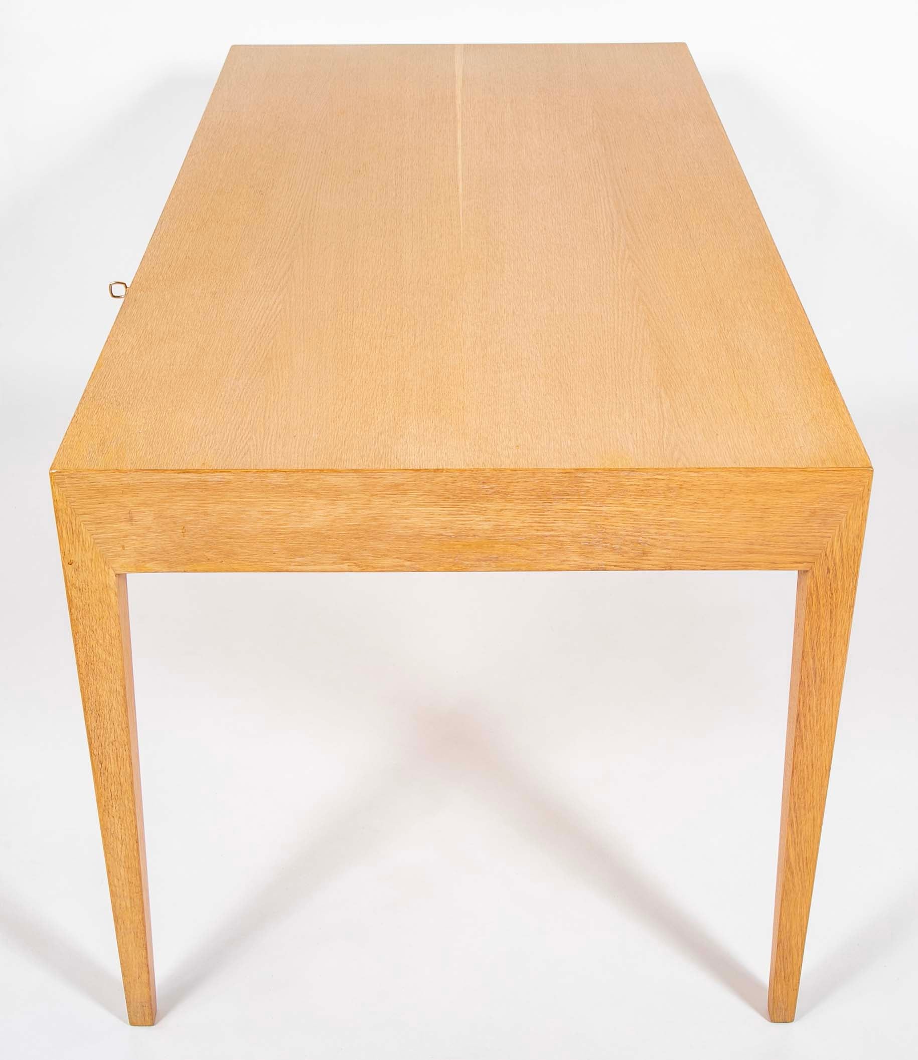 Severin Hansen Jr. Four Drawer Oak Desk Manufactured by Haslev Mobelsneckeri