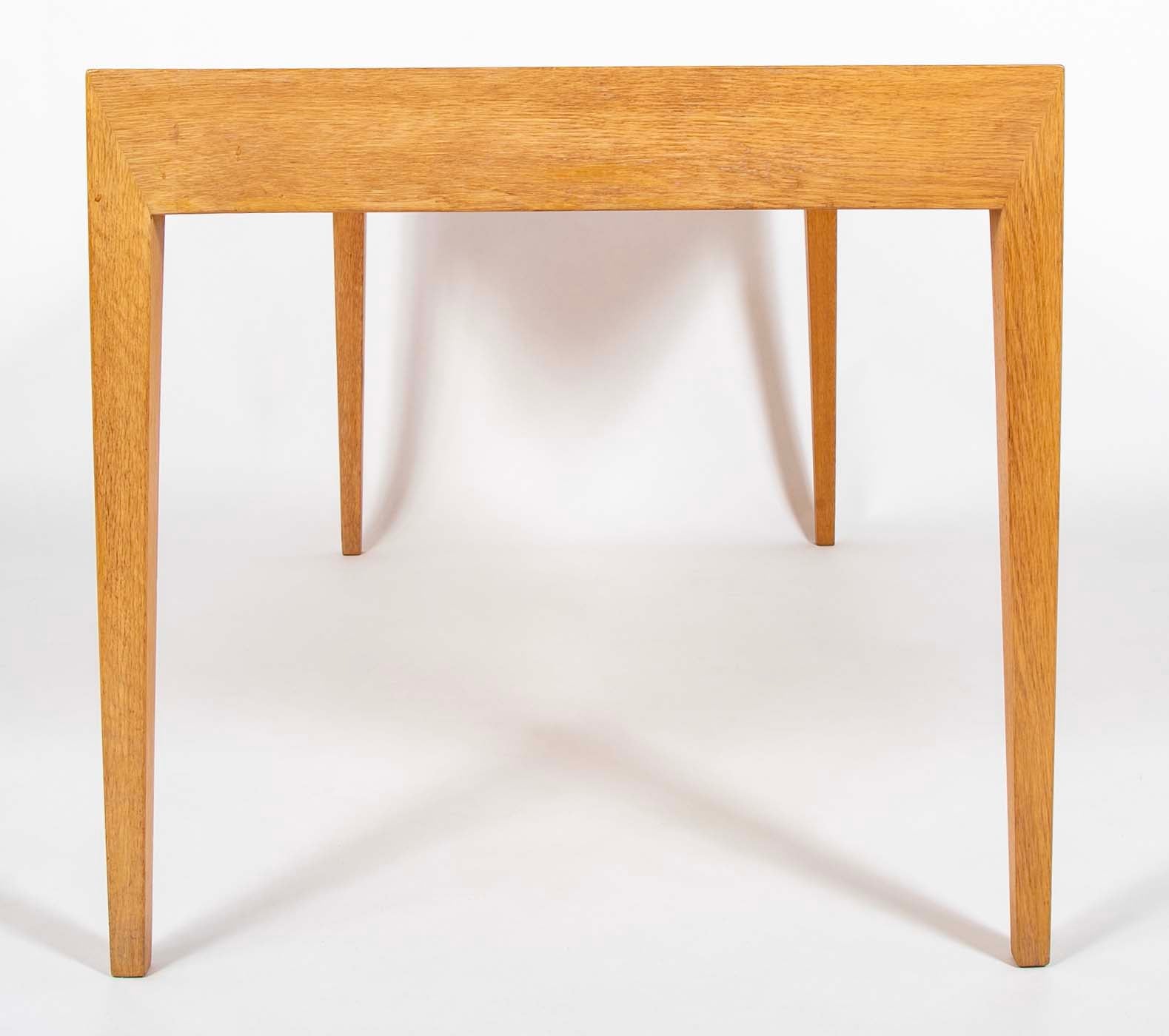 Severin Hansen Jr. Four Drawer Oak Desk Manufactured by Haslev Mobelsneckeri