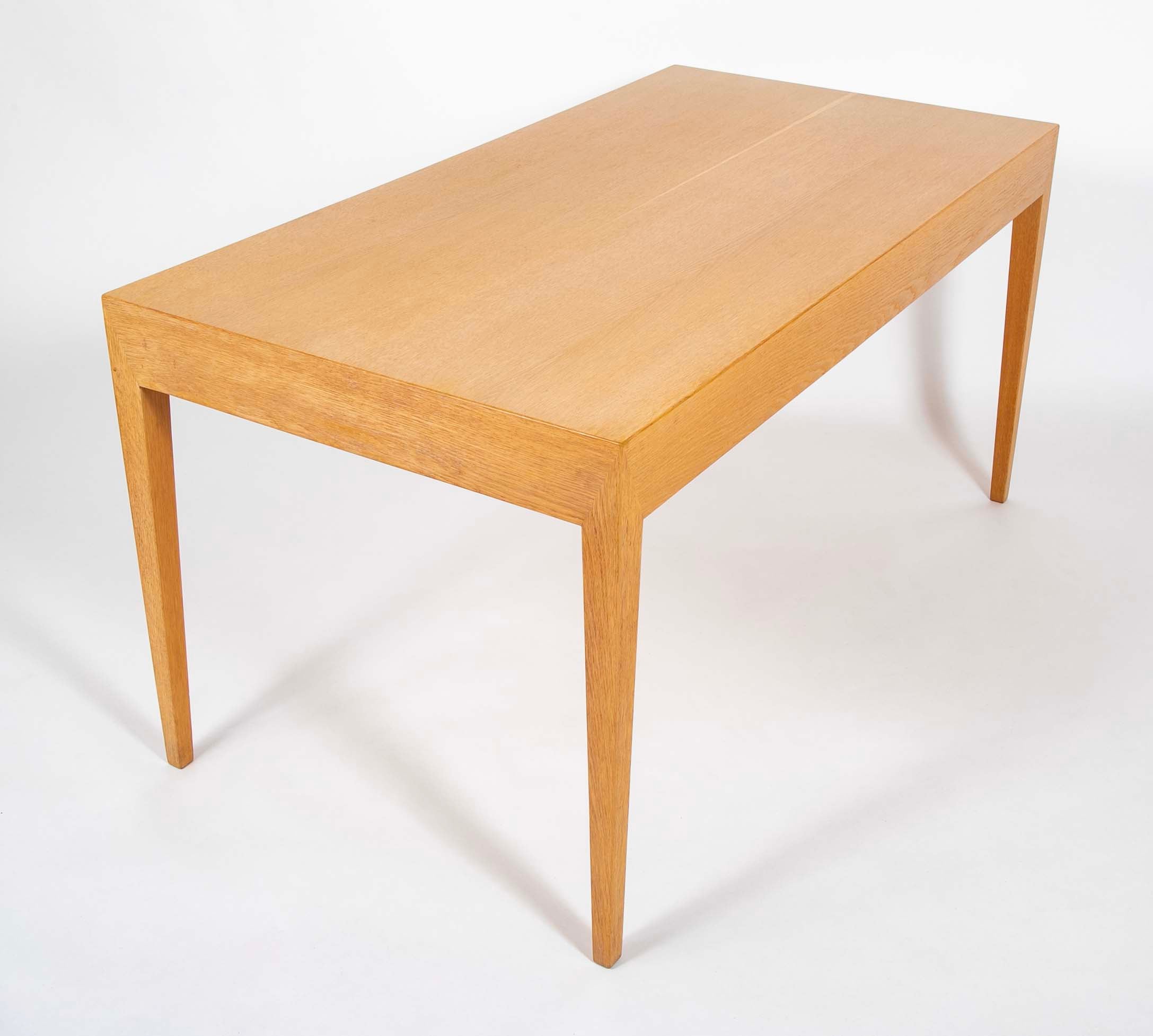 Severin Hansen Jr. Four Drawer Oak Desk Manufactured by Haslev Mobelsneckeri