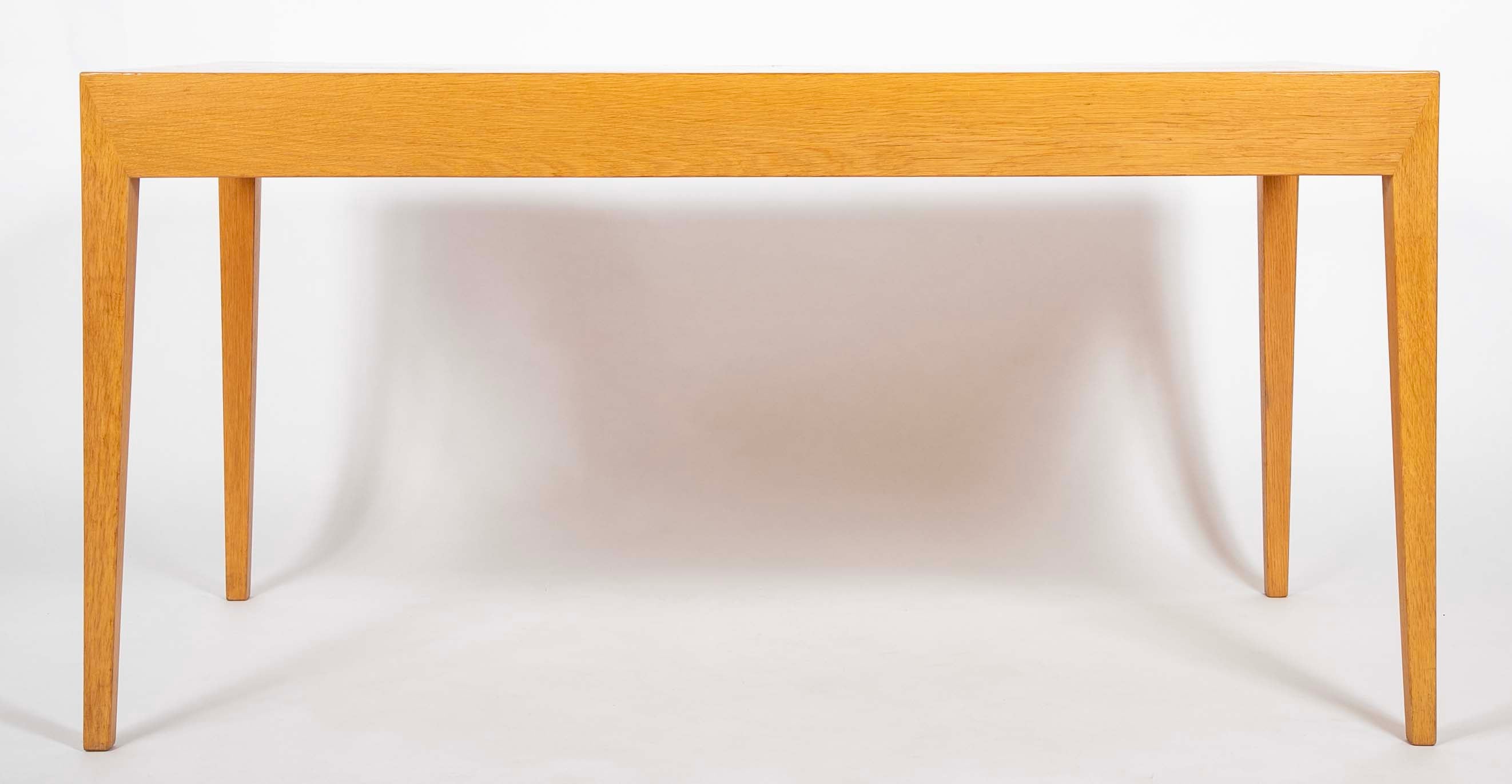 Severin Hansen Jr. Four Drawer Oak Desk Manufactured by Haslev Mobelsneckeri